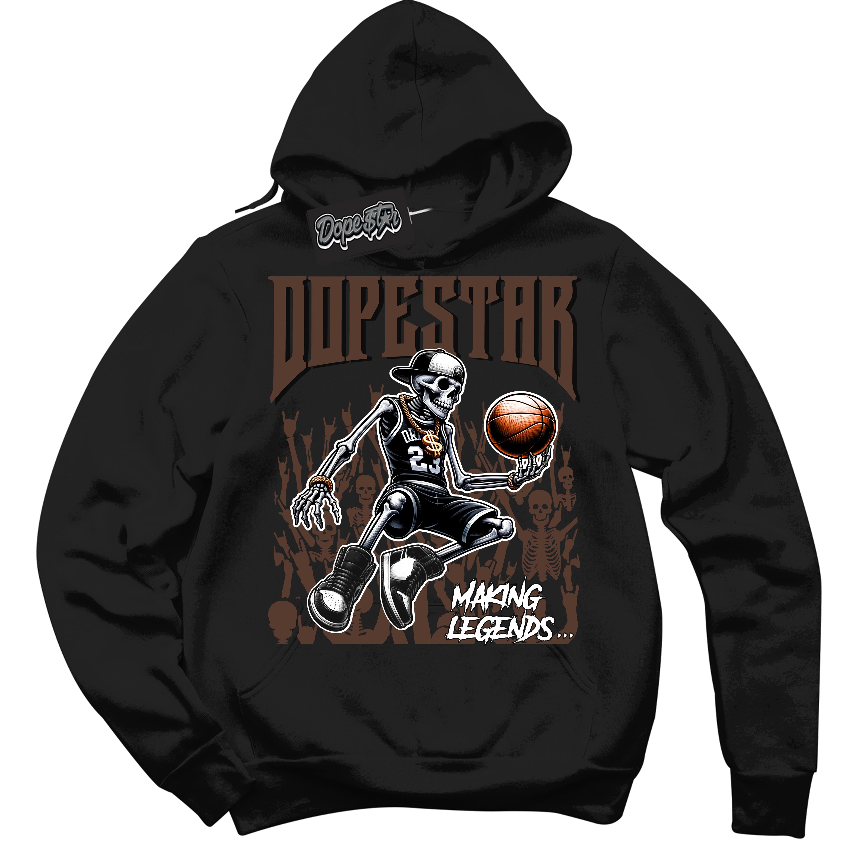 Cool Black Hoodie with “ Making Legends ”  design that Perfectly Matches Palomino 1s Sneakers.