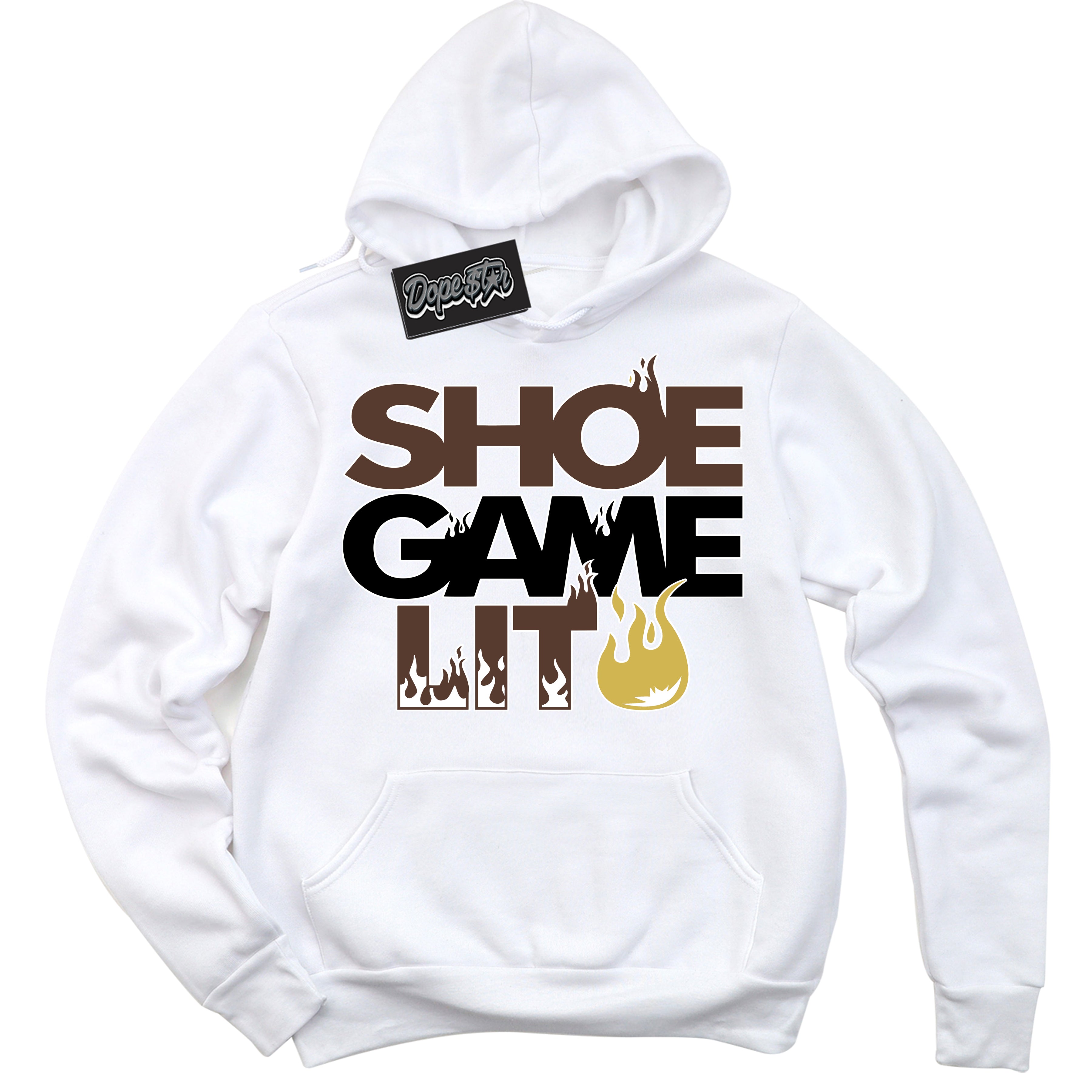 Cool White Hoodie with “ Shoe Game Lit '' design that Perfectly Matches  Palomino 1s Sneakers.