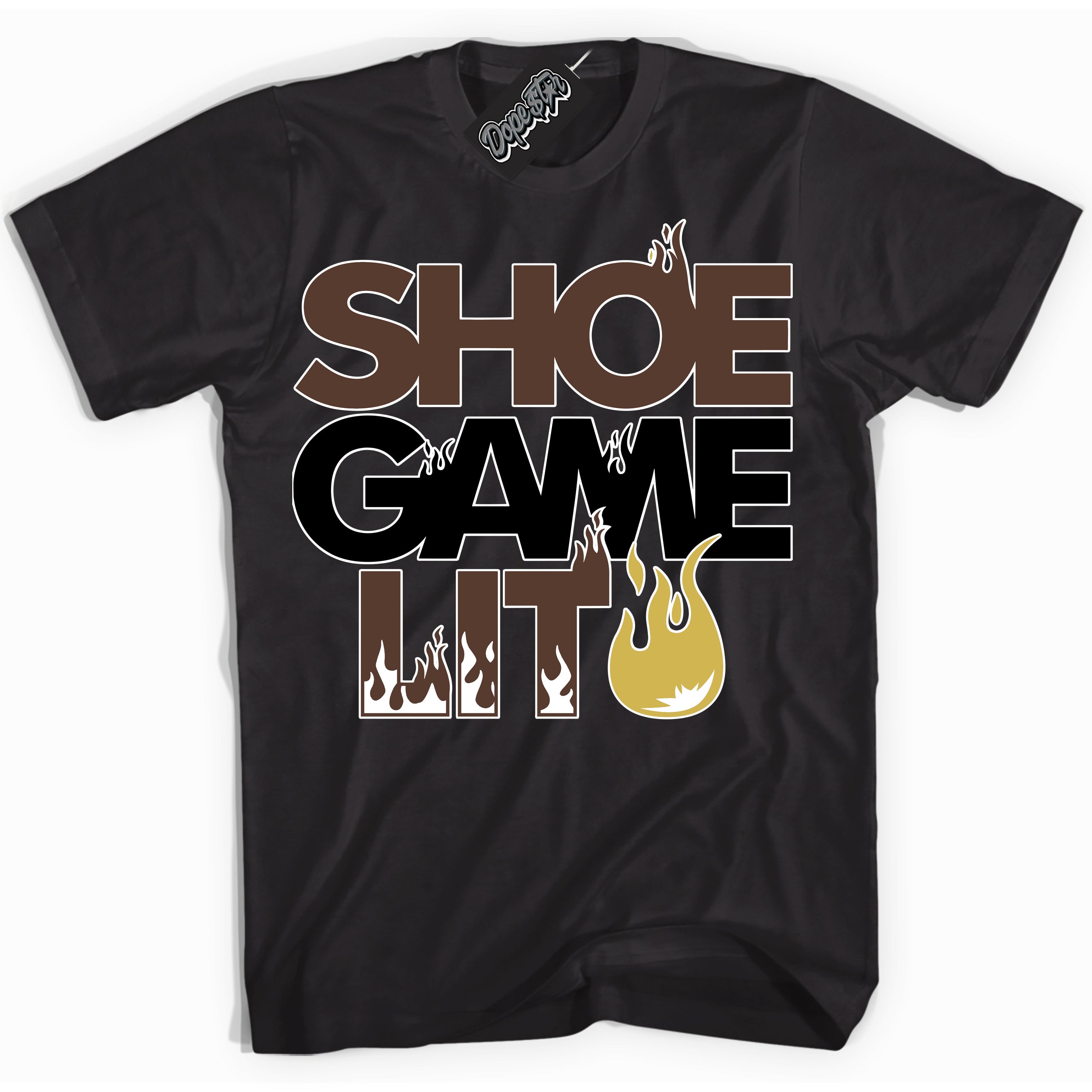 Cool Black Shirt with “ Shoe Game Lit ” design that perfectly matches Palomino 1s Sneakers.