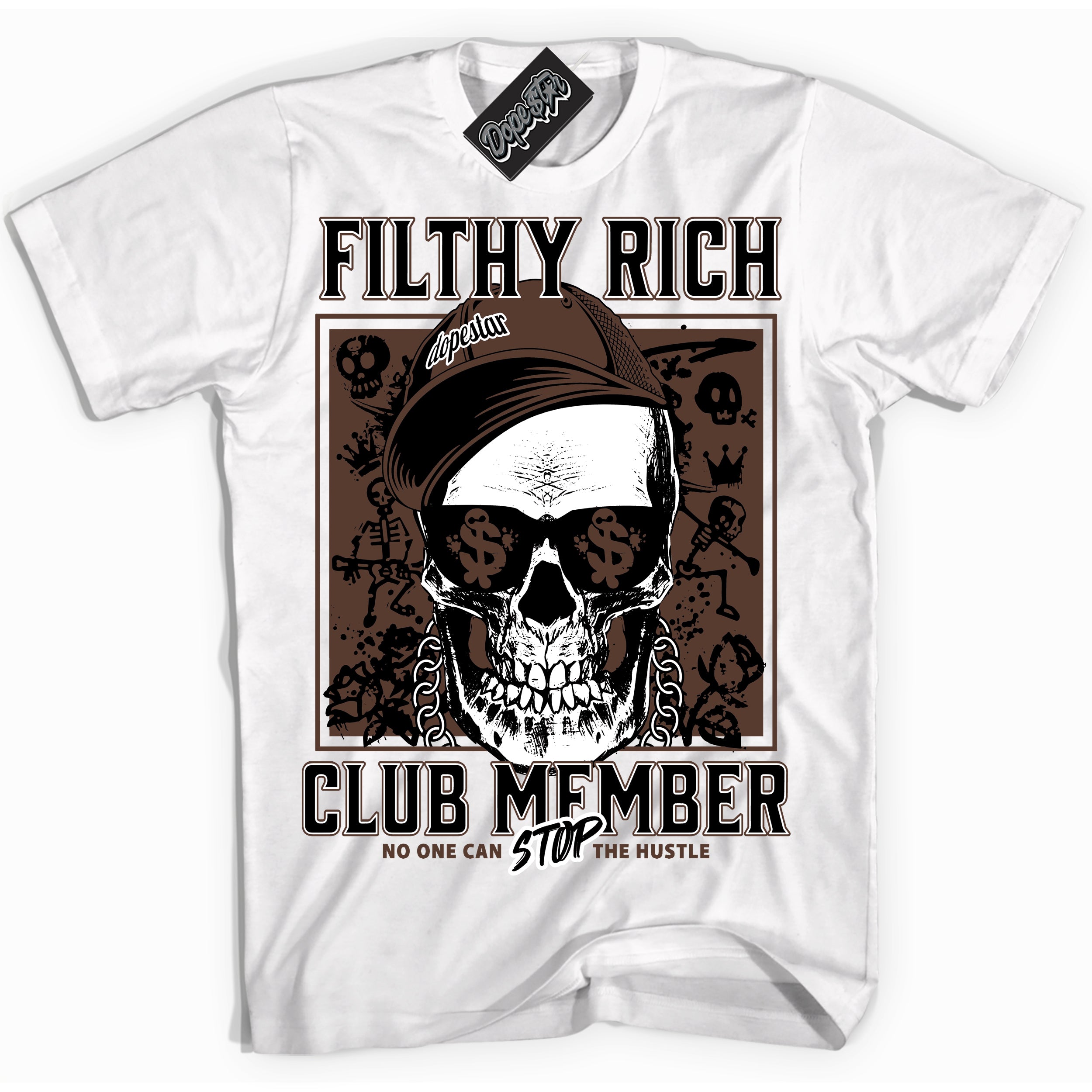 Cool White Shirt with “ Filthy Rich” design that perfectly matches Palomino 1s Sneakers.