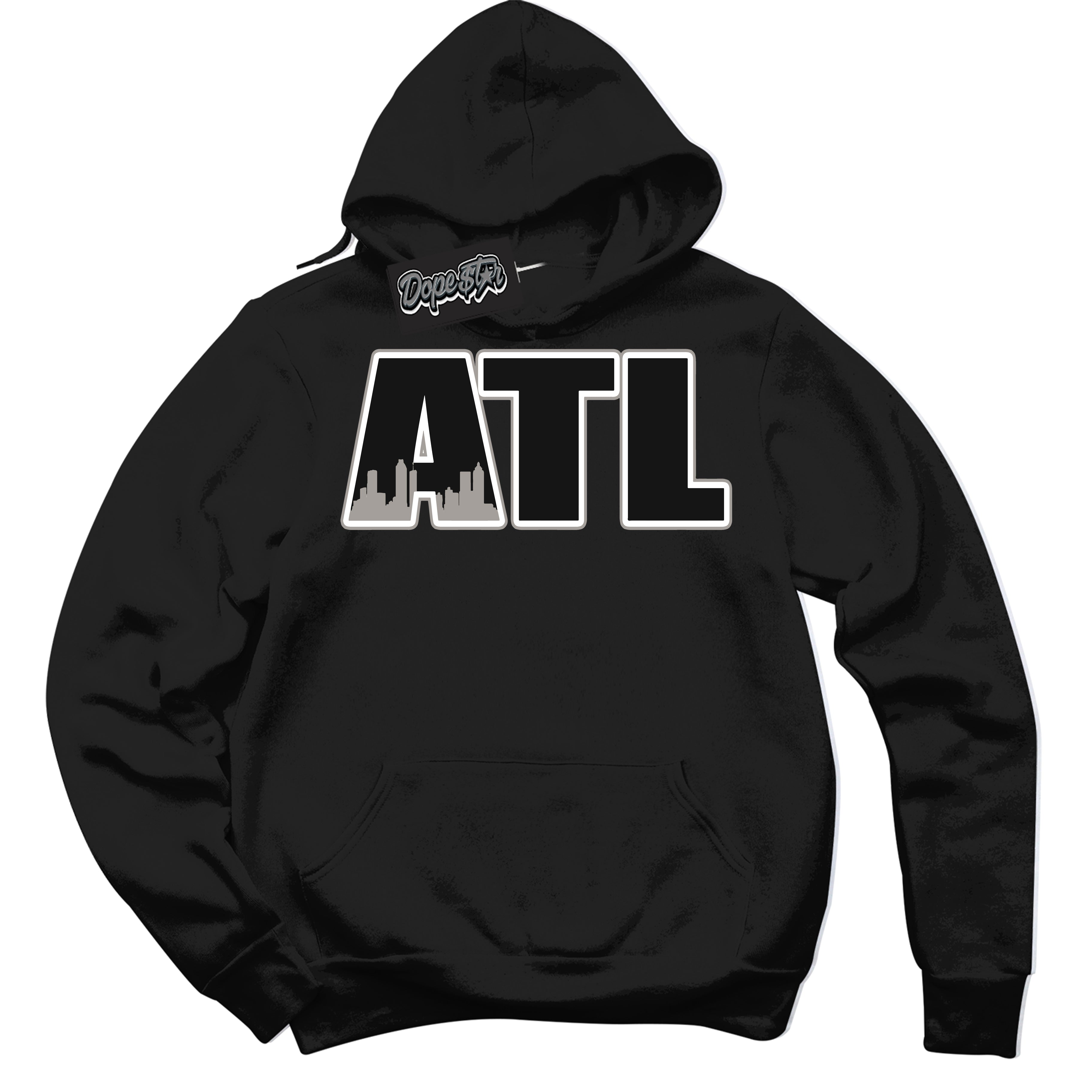 Cool Black Hoodie with “Atlanta” design that Perfectly Matches Satin Shadow 1s Jordans.