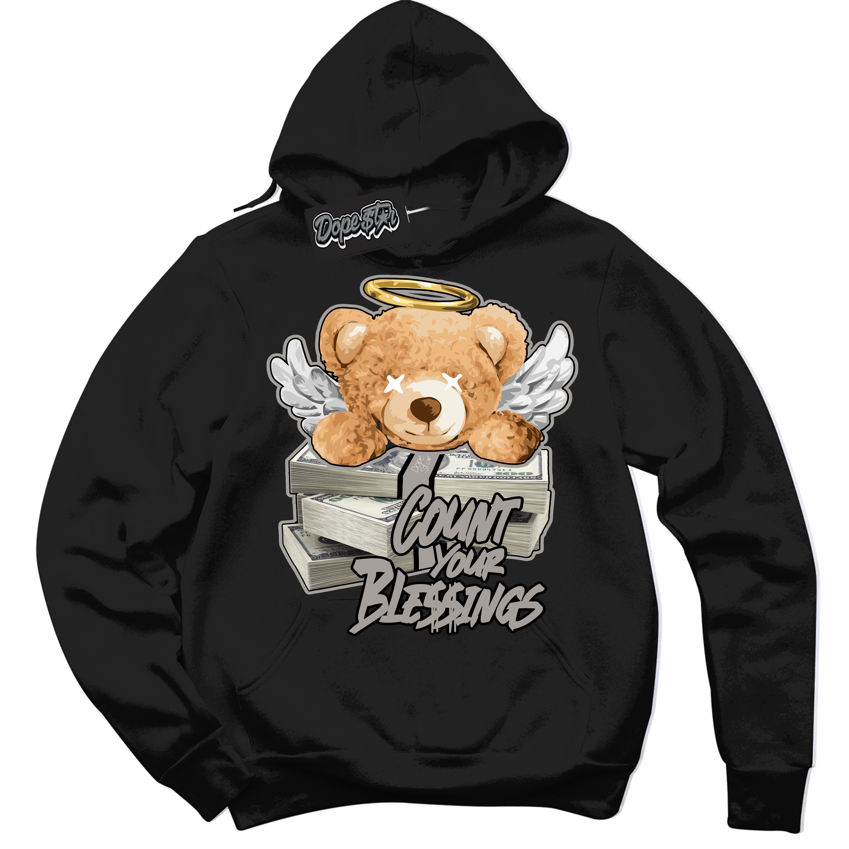 Cool Black Hoodie with “Count Your Blessings” design that Perfectly Matches Satin Shadow 1s Jordans.