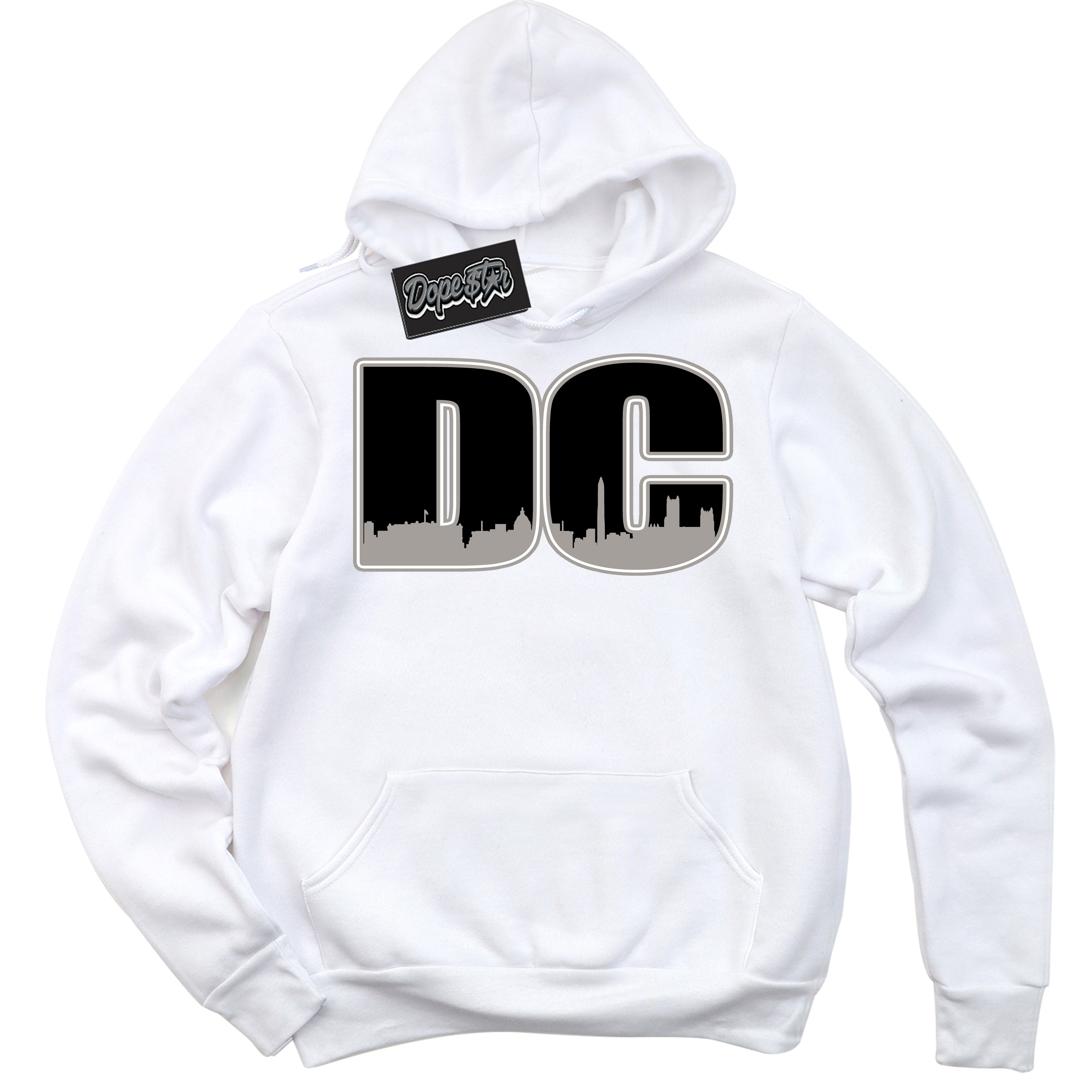 Cool White Hoodie with “DC” design that Perfectly Matches Satin Shadow 1s Jordans.