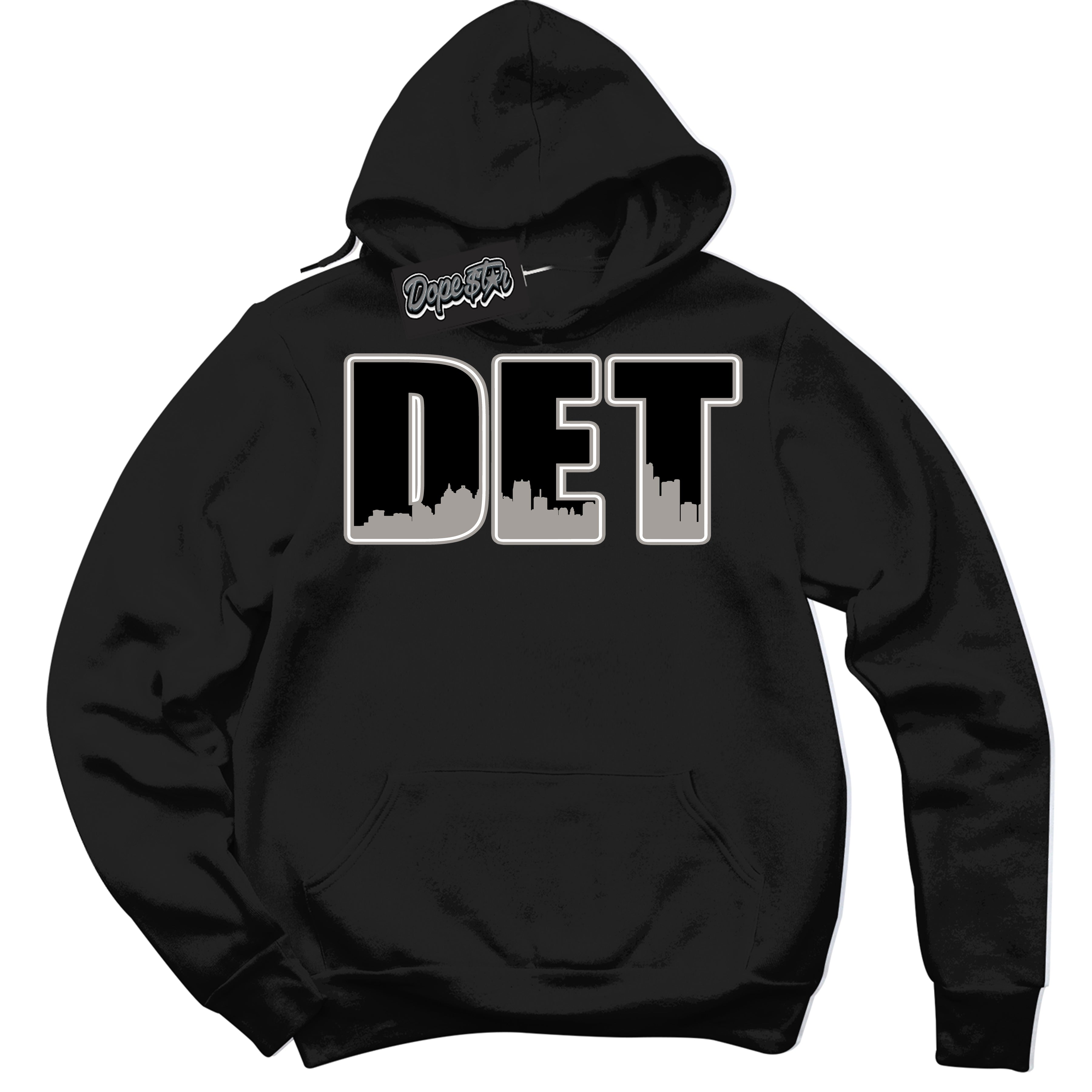 Cool Black Hoodie with “Detroit” design that Perfectly Matches Satin Shadow 1s Jordans.