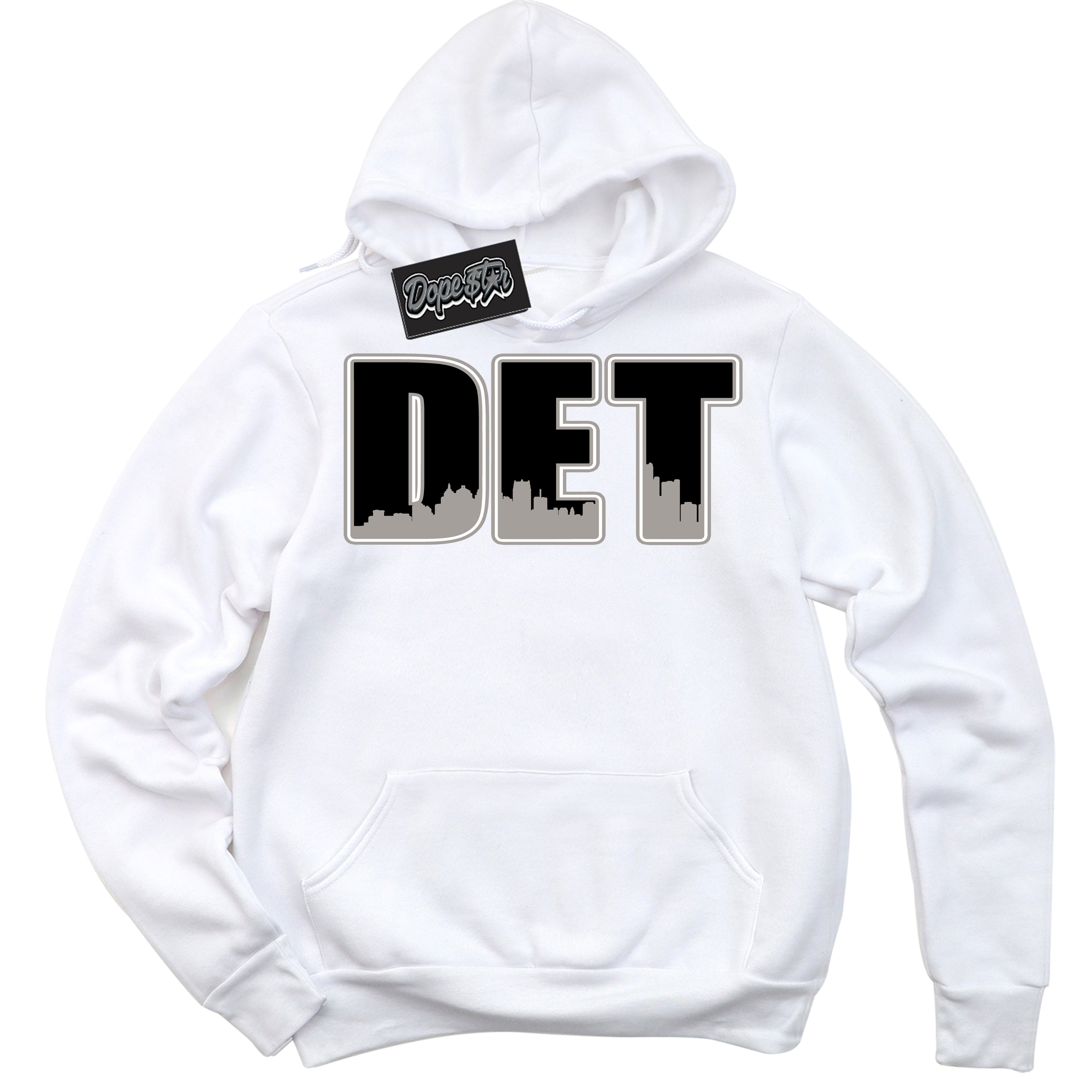 Cool White Hoodie with “Detroit” design that Perfectly Matches Satin Shadow 1s Jordans.