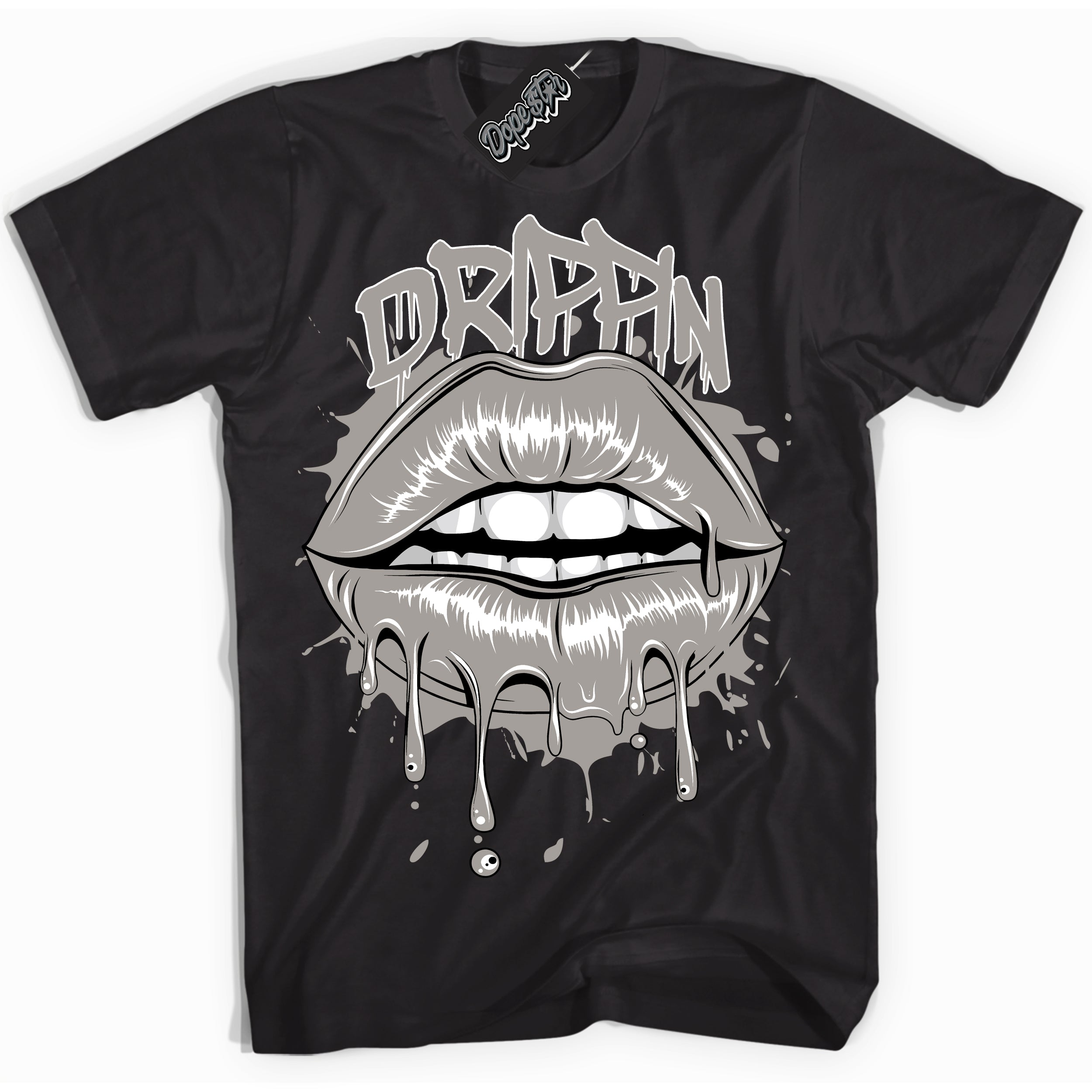 Cool Black Shirt with “Drippin” design that perfectly matches the Satin Shadow 1s Jordans.