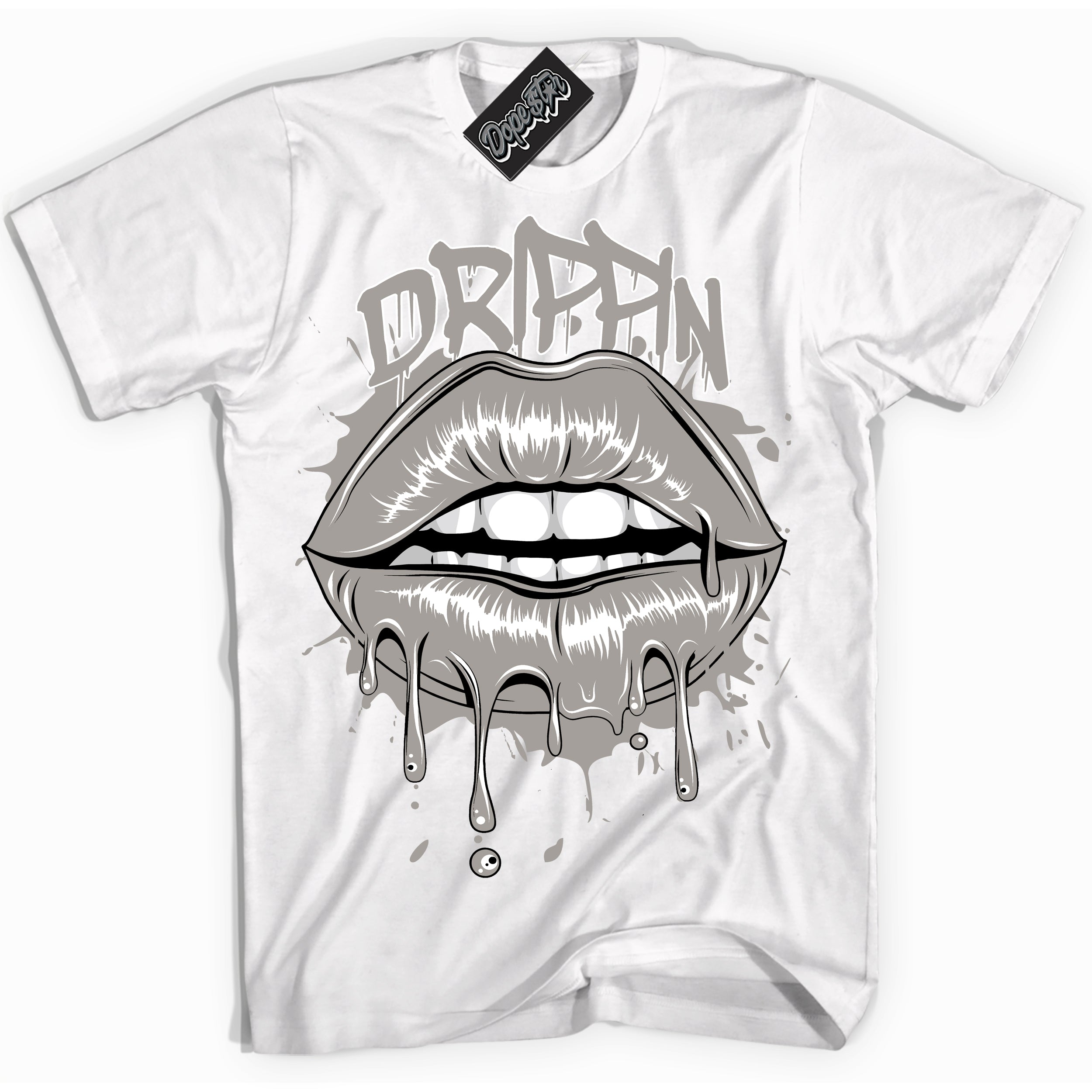 Cool White Shirt with “Drippin” design that perfectly matches the Satin Shadow 1s Jordans.