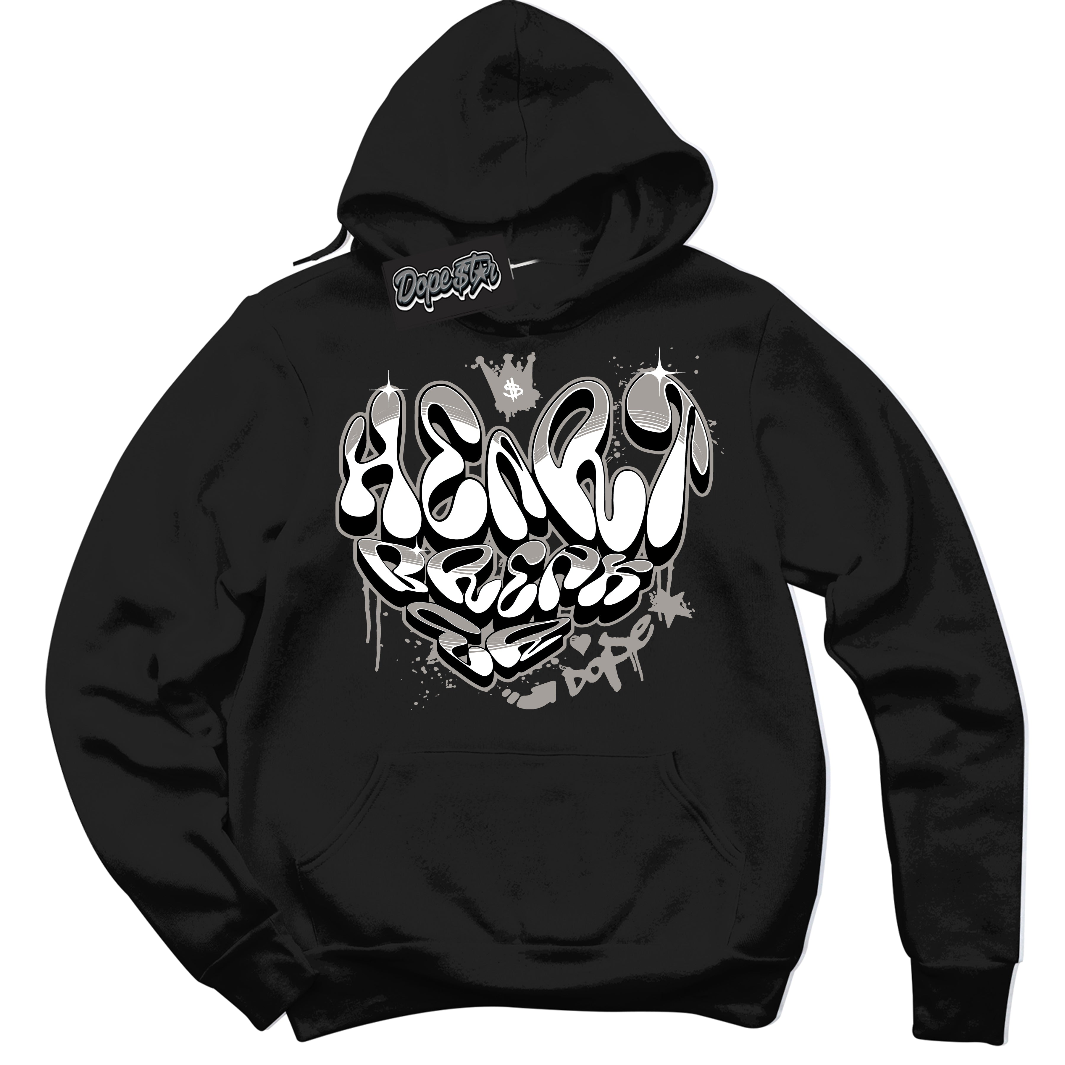 Cool Black Hoodie with “Heartbreaker Graffiti” design that Perfectly Matches Satin Shadow 1s Jordans.