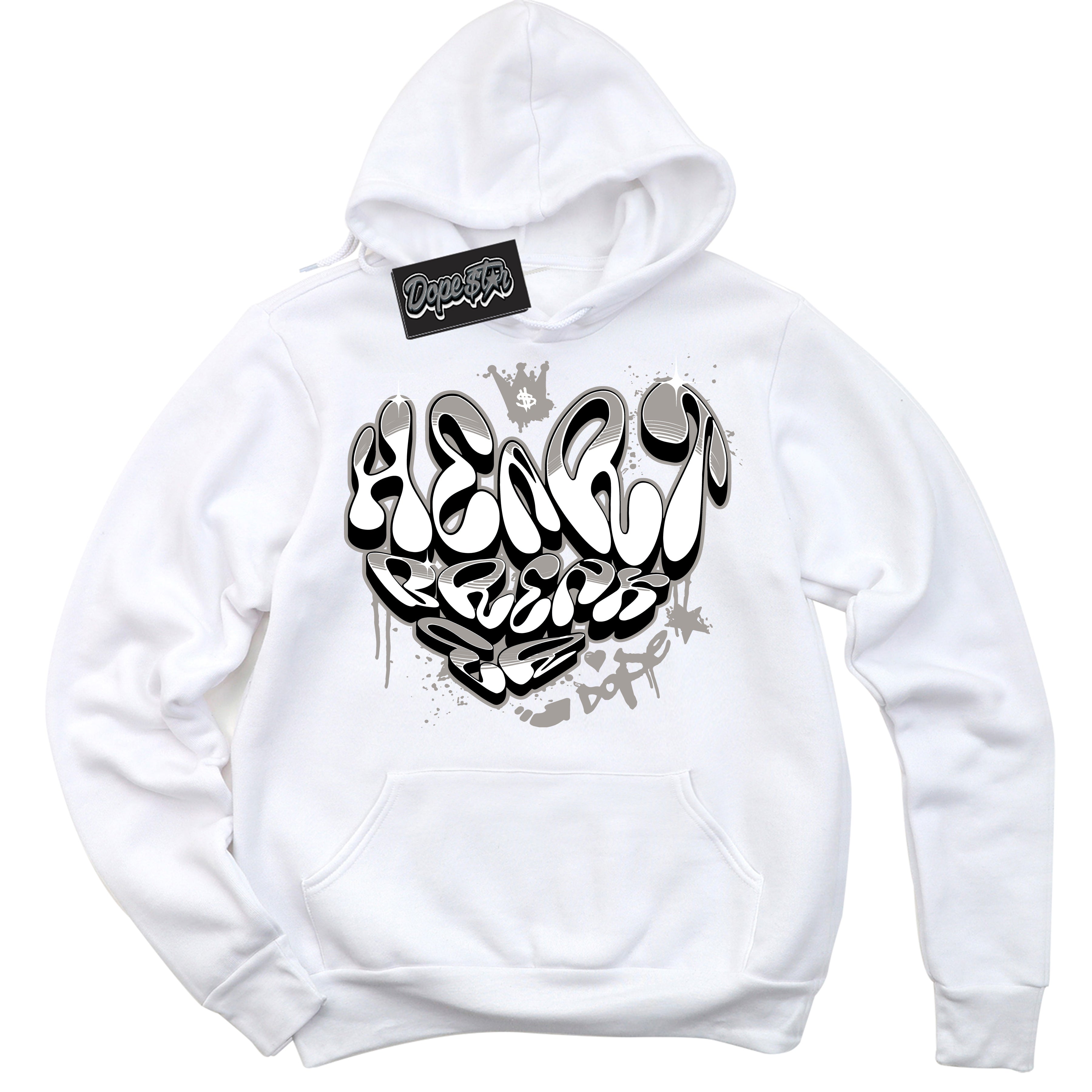 Cool White Hoodie with “Heartbreaker Graffiti” design that Perfectly Matches Satin Shadow 1s Jordans.