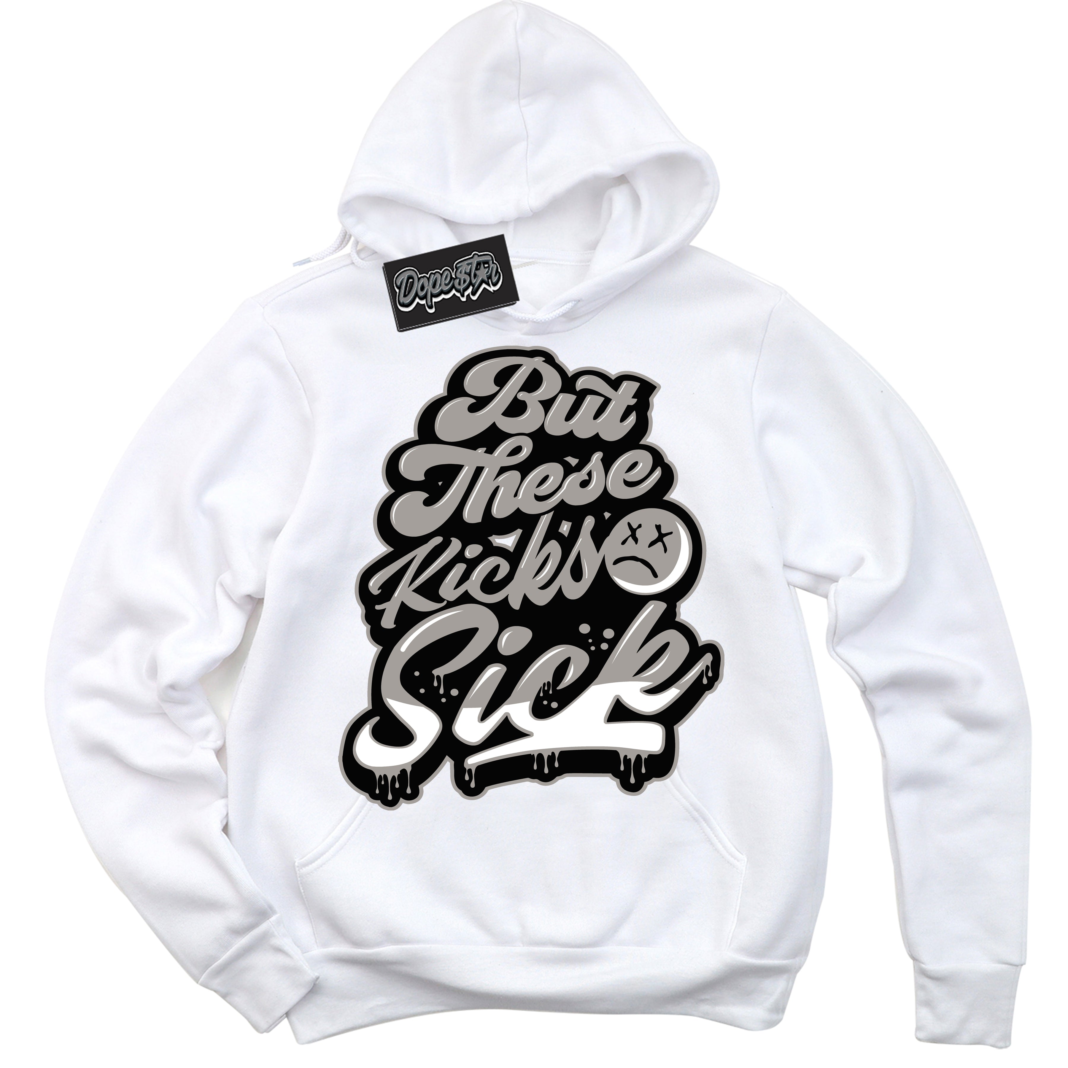 Cool White Hoodie with “Kick Sick” design that Perfectly Matches Satin Shadow 1s Jordans.