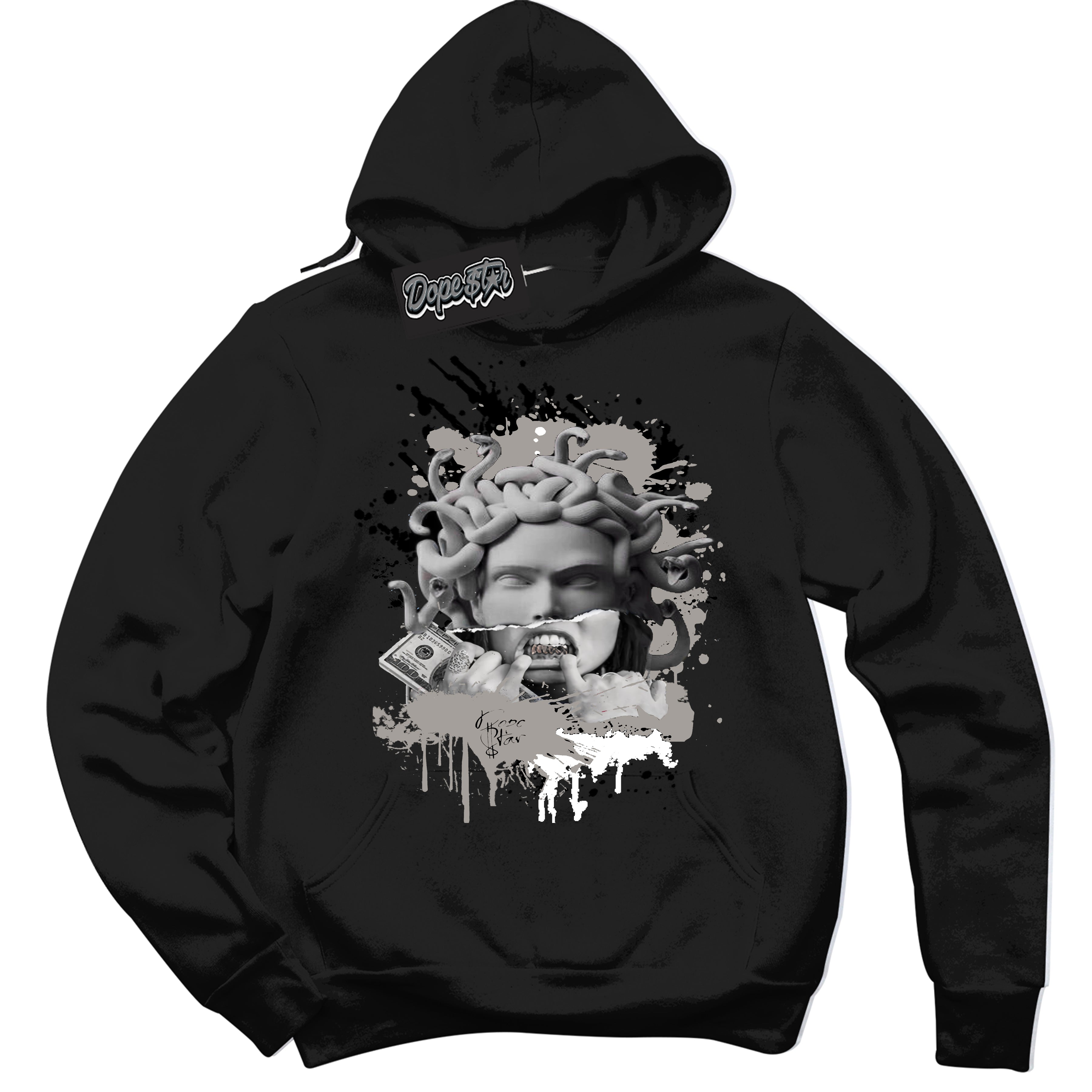 Cool Black Hoodie with “Medusa” design that Perfectly Matches Satin Shadow 1s Jordans.