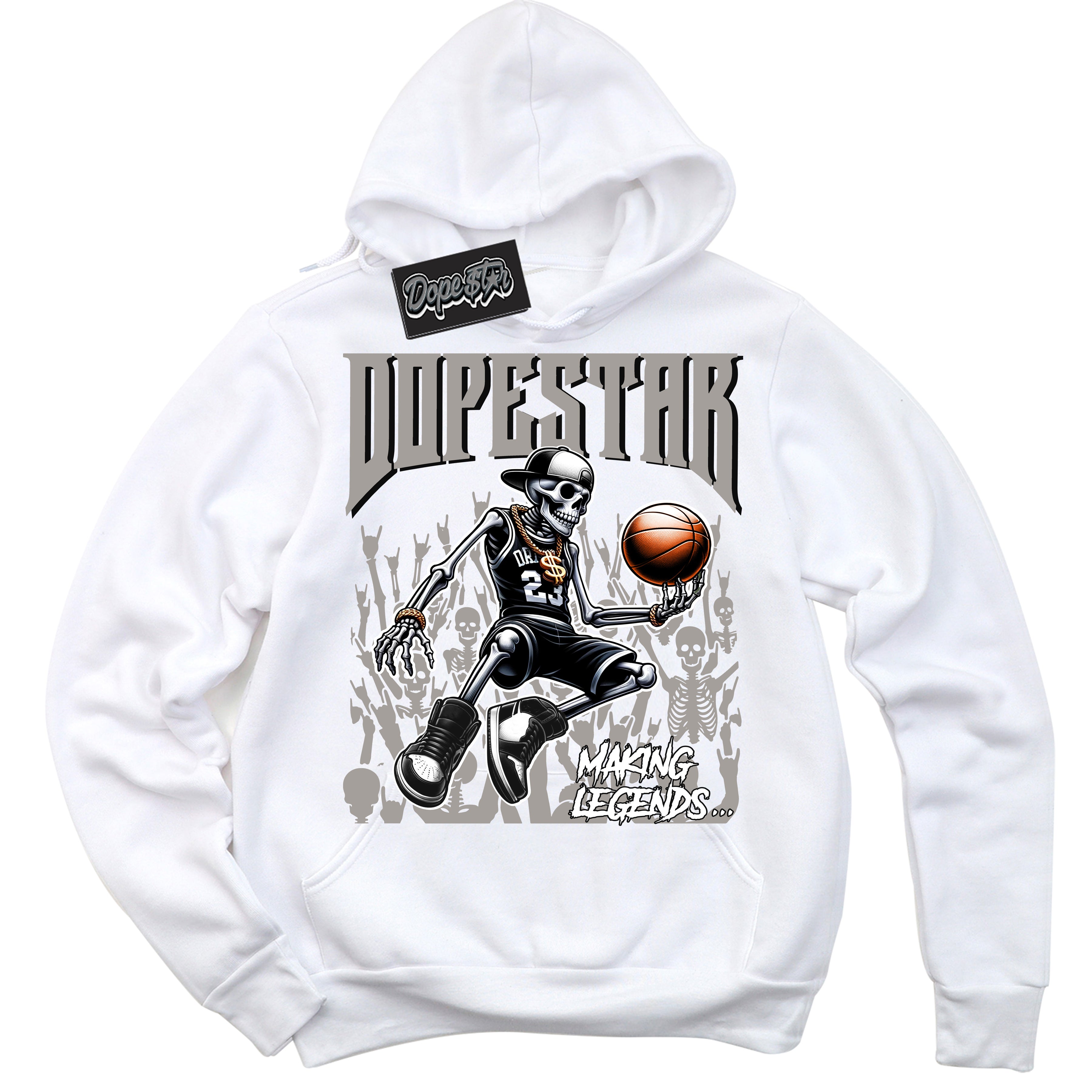 Cool White Hoodie with “Making Legends” design that Perfectly Matches Satin Shadow 1s Jordans.