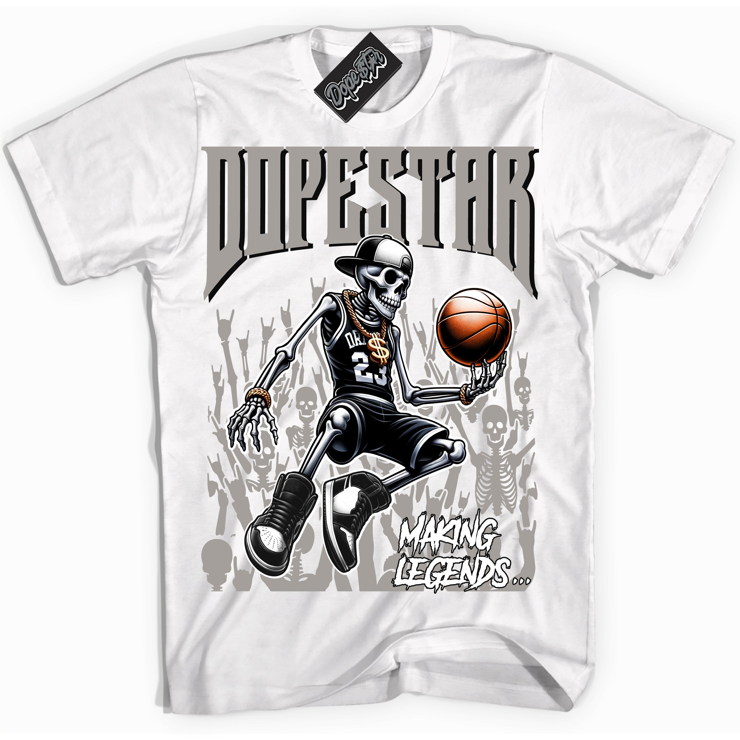 Cool White Shirt with “Making Legends” design that perfectly matches the Satin Shadow 1s Jordans.