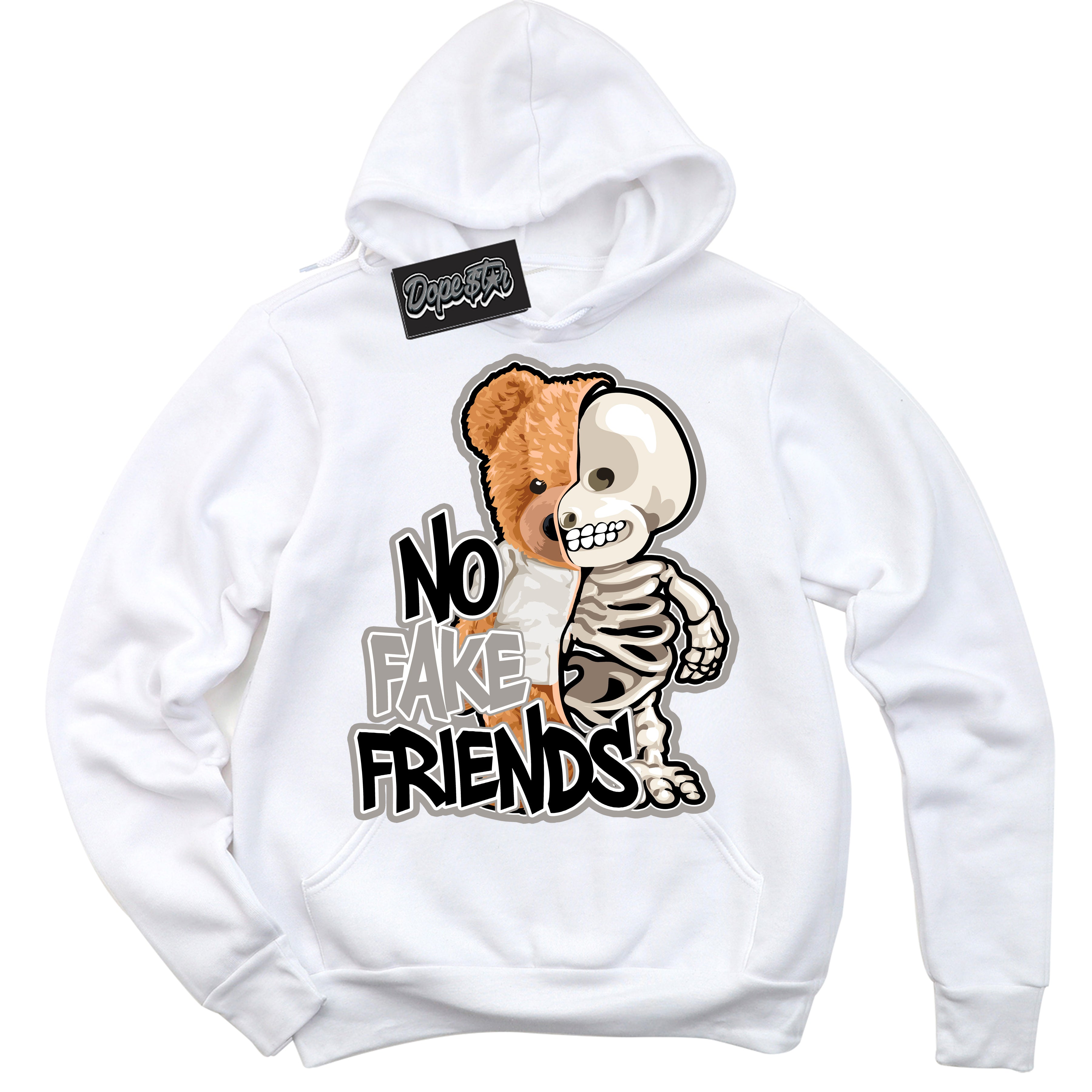 Cool White Hoodie with “No Fake Friends” design that Perfectly Matches Satin Shadow 1s Jordans.