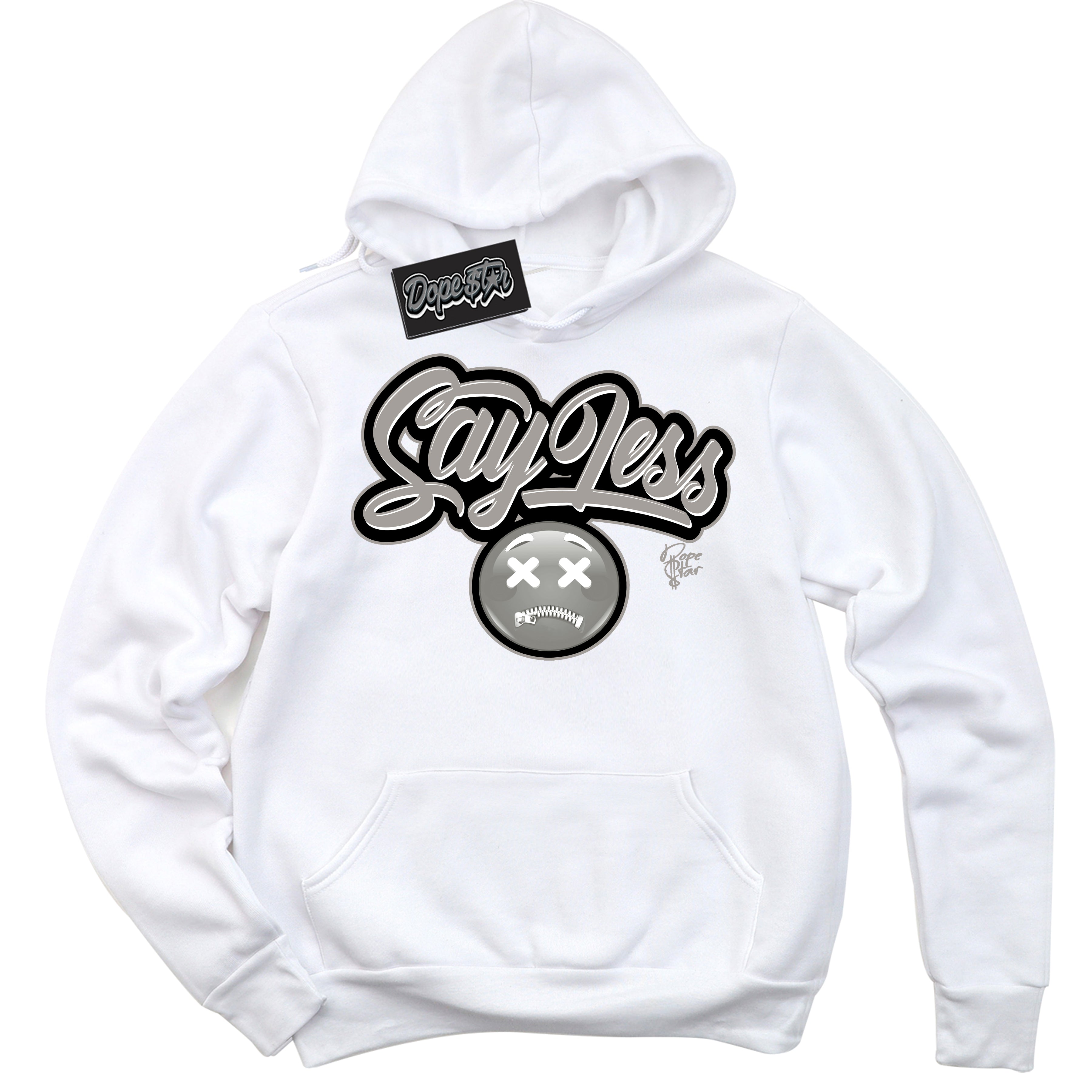 Cool White Hoodie with “Say Less” design that Perfectly Matches Satin Shadow 1s Jordans.