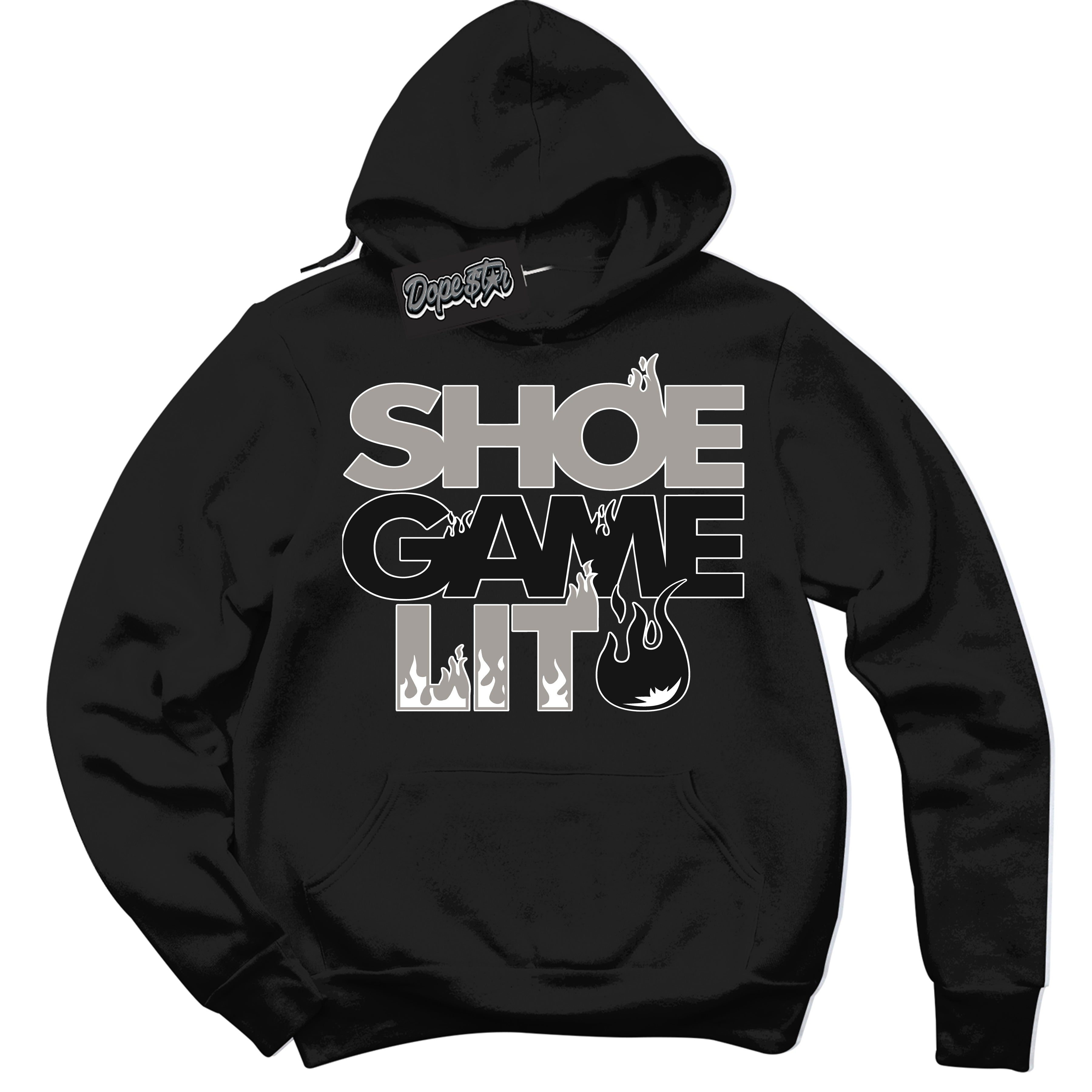 Cool Black Hoodie with “Shoe Game Lit” design that Perfectly Matches Satin Shadow 1s Jordans.