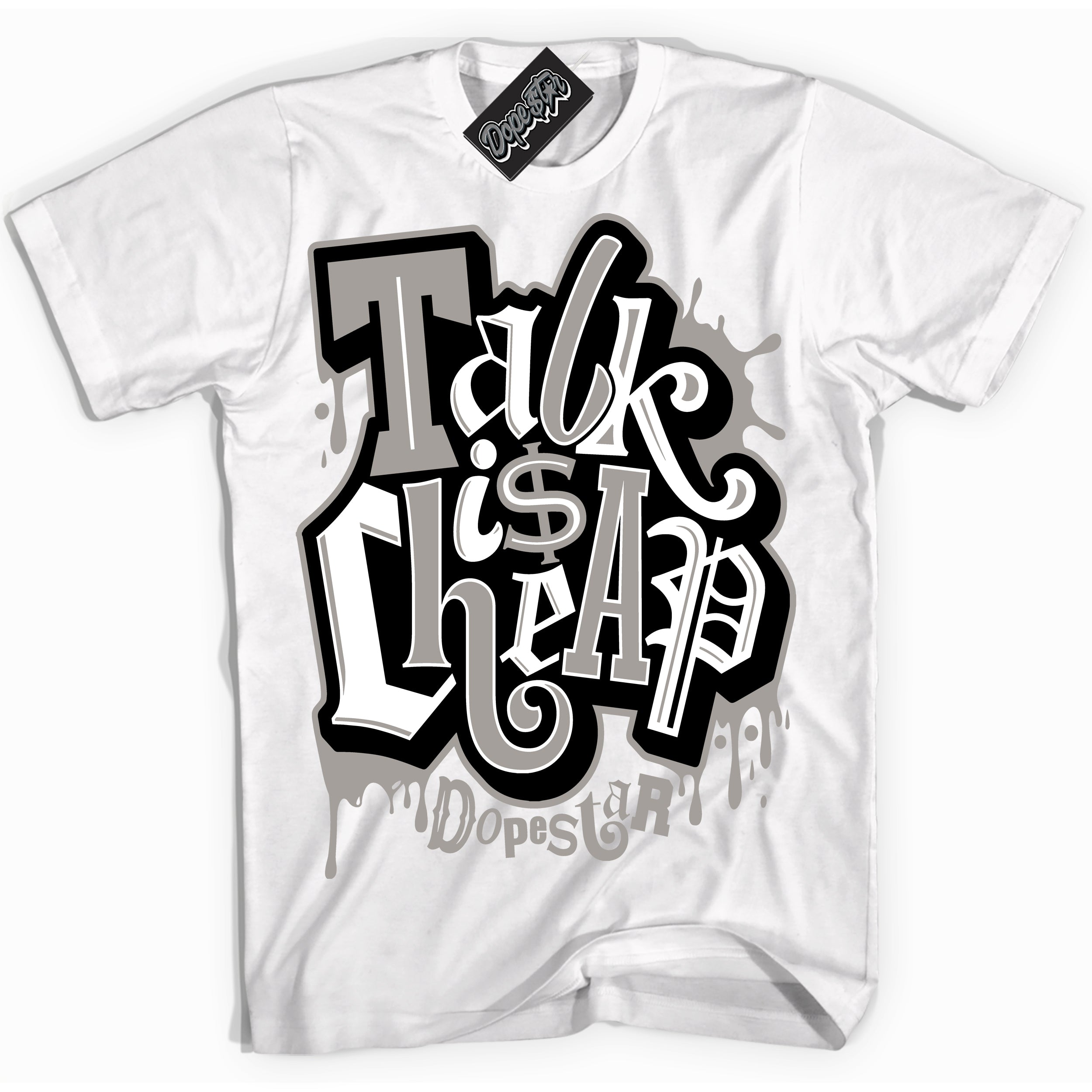 Cool White Shirt with “Talk Is Cheap” design that perfectly matches the Satin Shadow 1s Jordans.