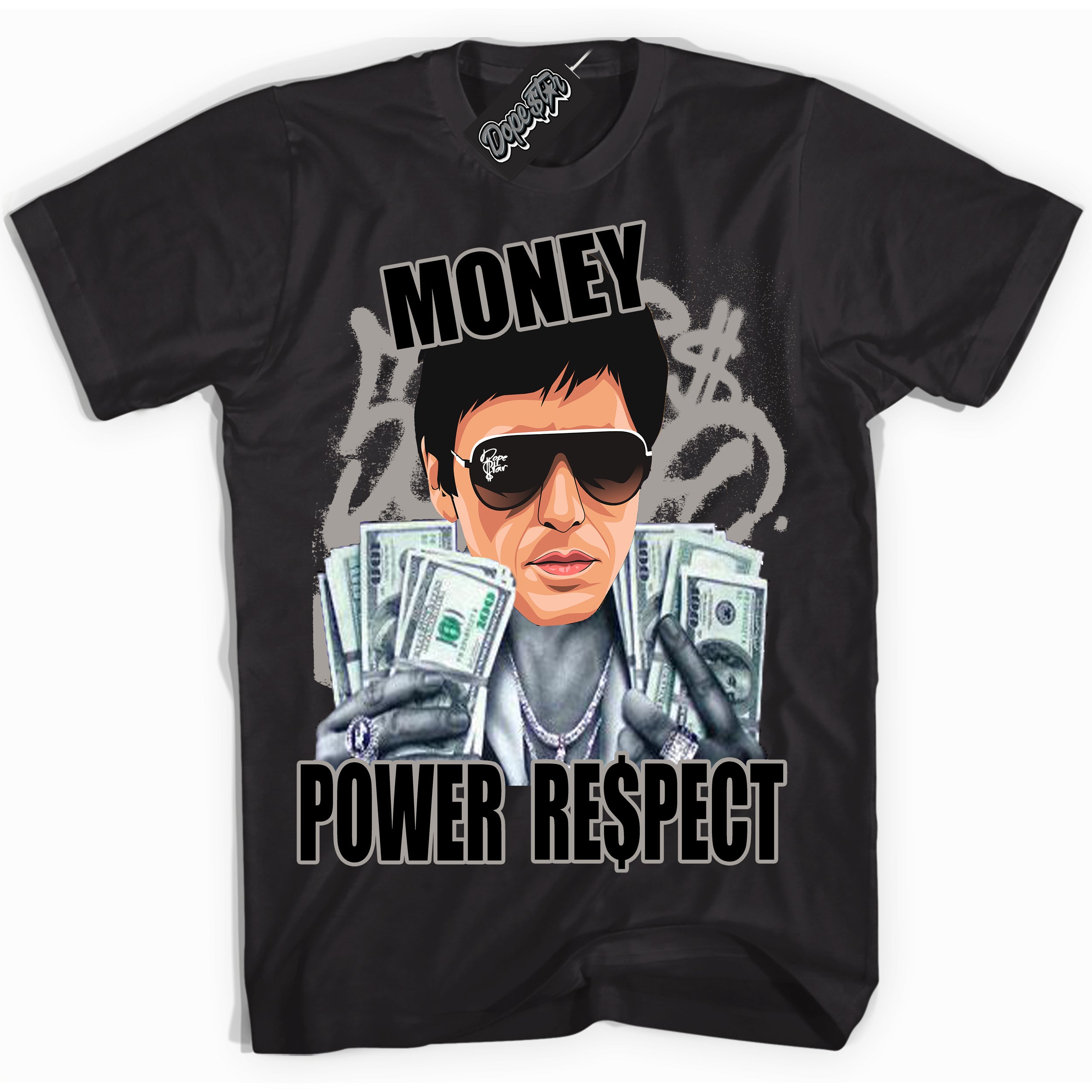 Cool Black Shirt with “Tony Montana” design that perfectly matches the Satin Shadow 1s Jordans.