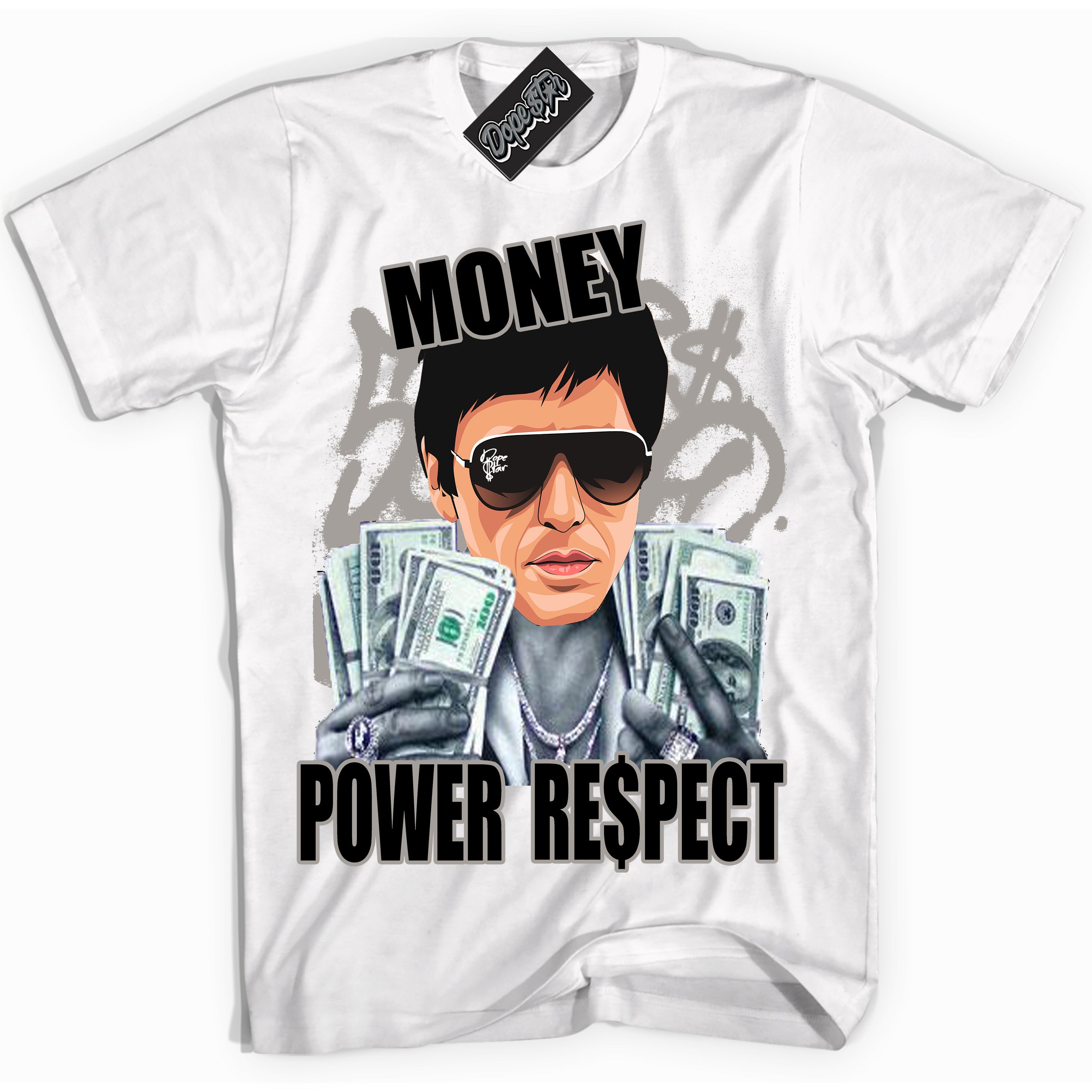 Cool White Shirt with “Tony Montana” design that perfectly matches the Satin Shadow 1s Jordans.