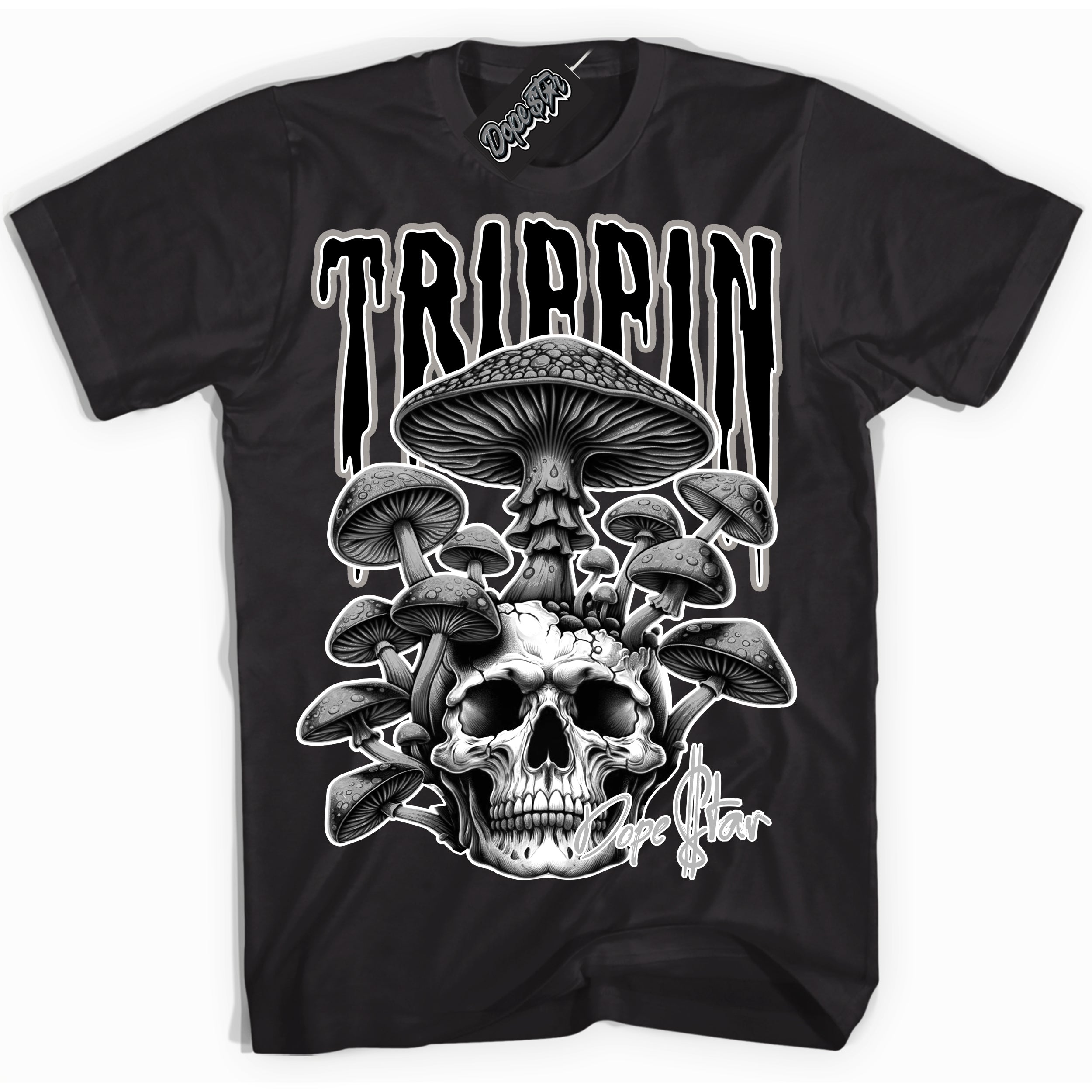 Cool Black Shirt with “Trippin” design that perfectly matches the Satin Shadow 1s Jordans.