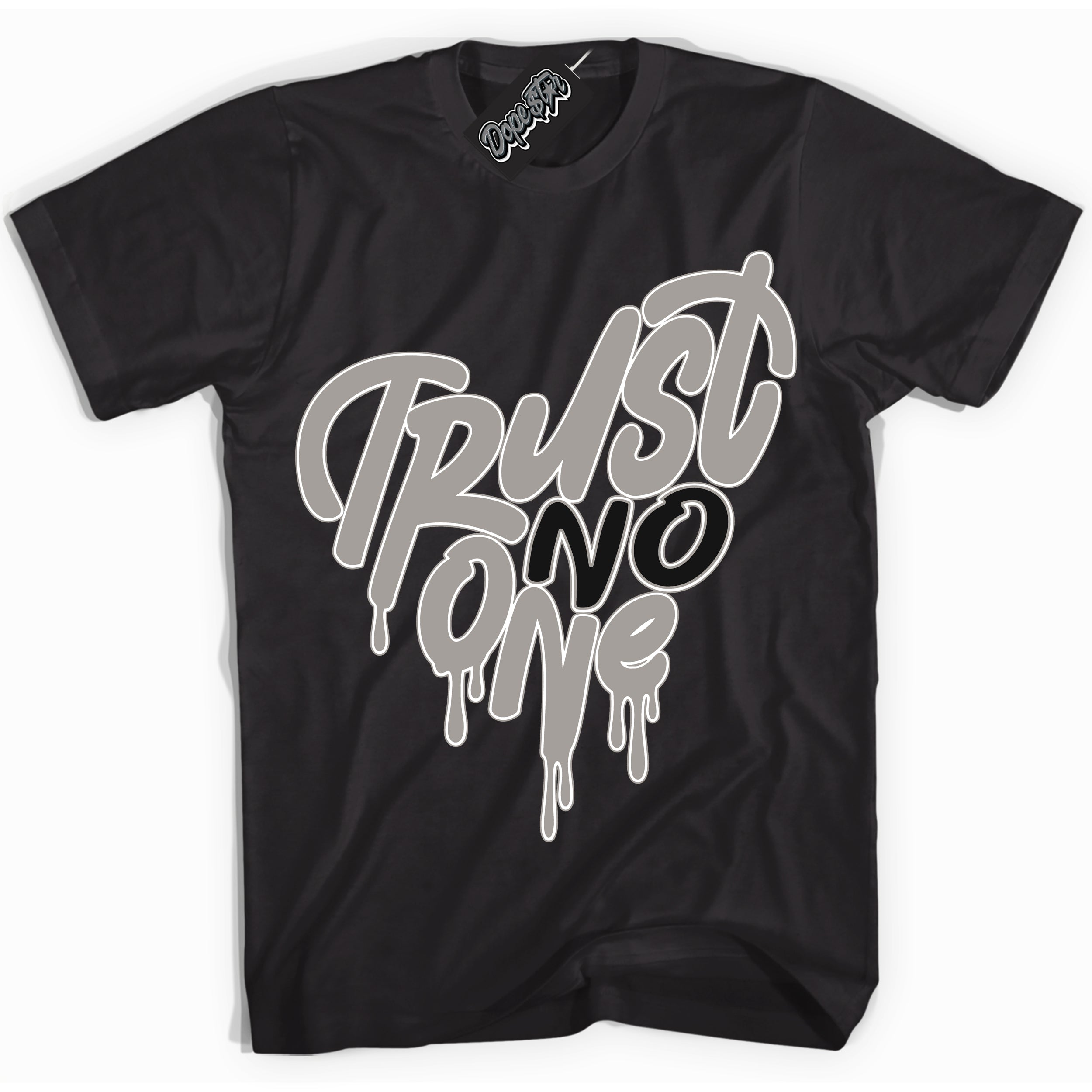 Cool Black Shirt with “Trust No One Heart” design that perfectly matches the Satin Shadow 1s Jordans.