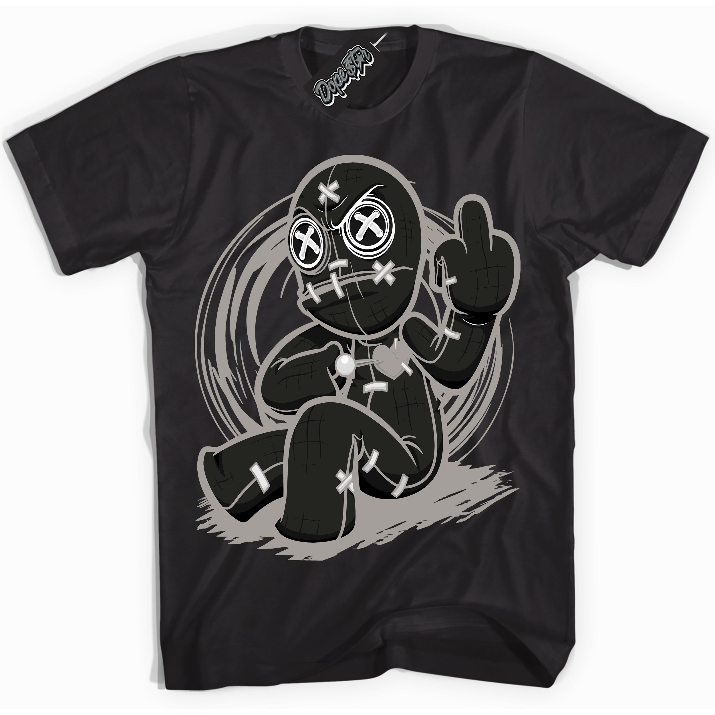 Cool Black Shirt with “Voodoo Doll” design that perfectly matches the Satin Shadow 1s Jordans.