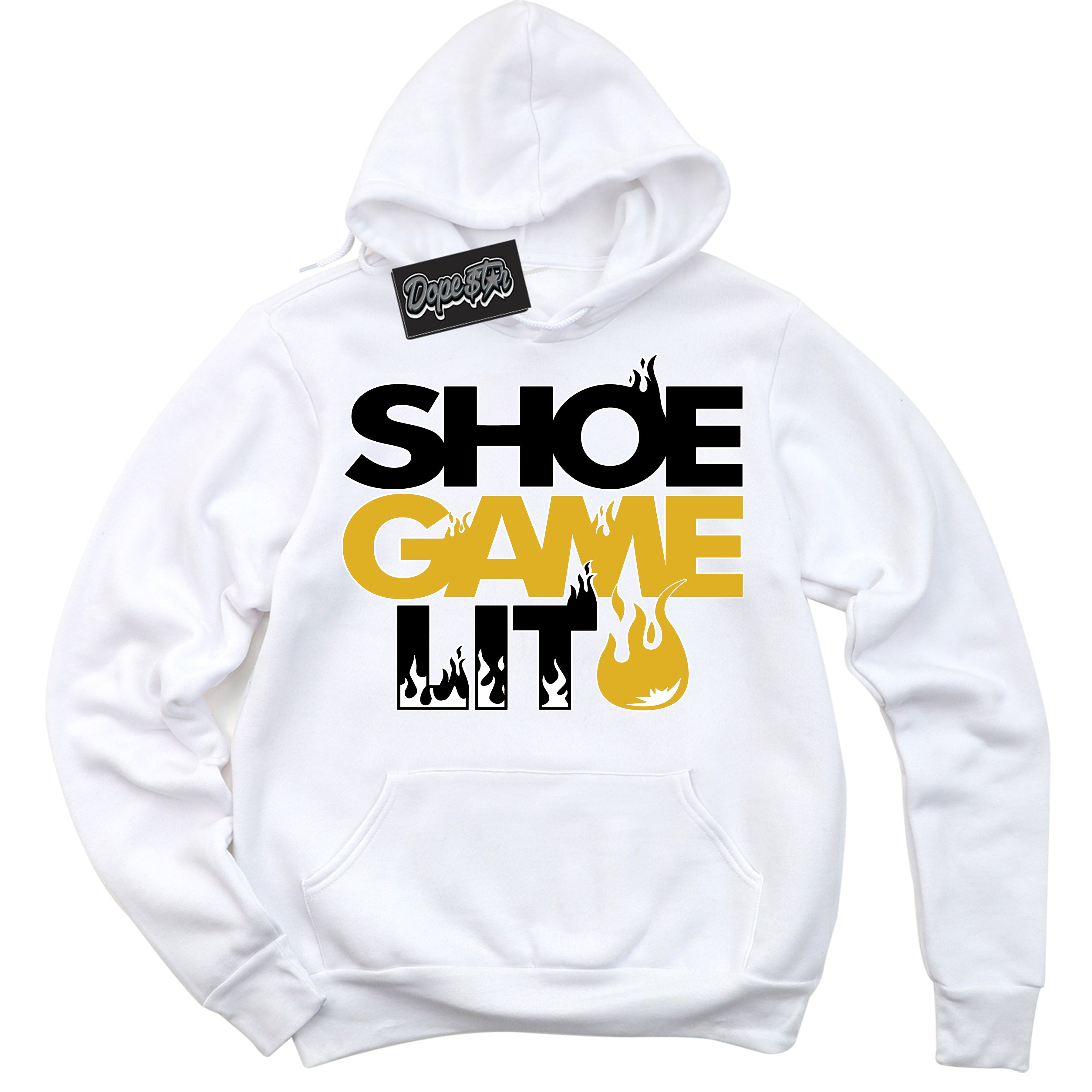 Cool White Hoodie with “ Shoe Game Lit '' design that Perfectly Matches  Taxi 1s Sneakers.