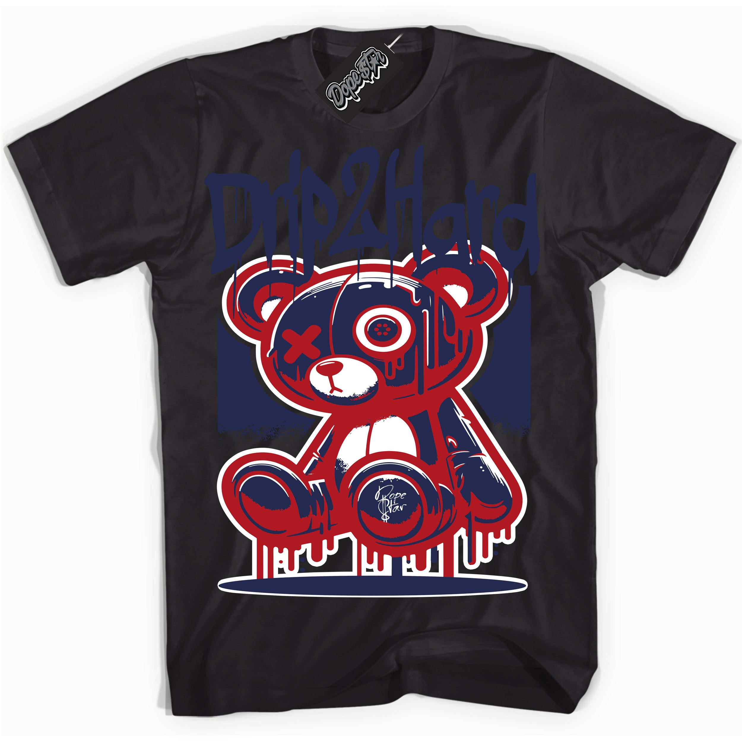 Cool Black graphic tee with “ Drip 2 Hard ” design, that perfectly matches Golf USA 1s