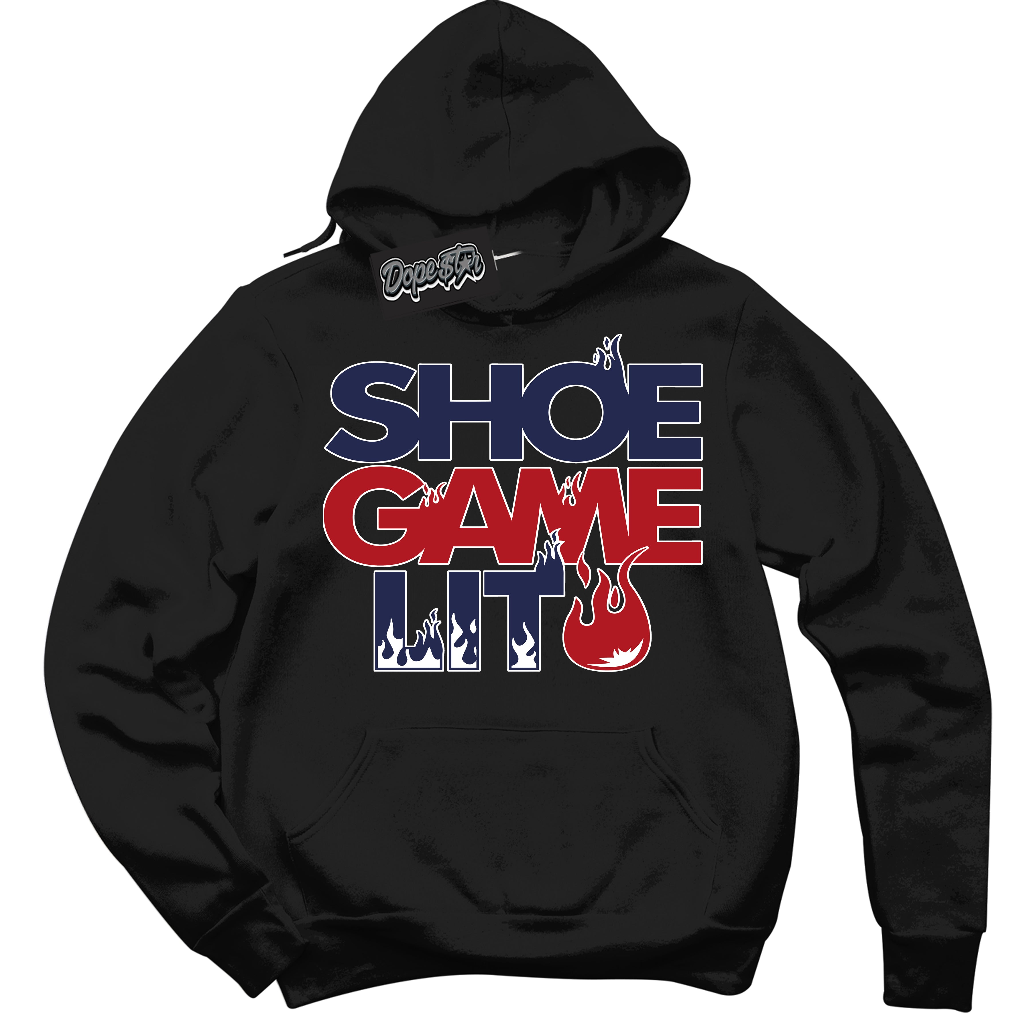 Cool Black Hoodie with “ Shoe Game Lit '' design that Perfectly Matches  Golf USA 1s Sneakers.