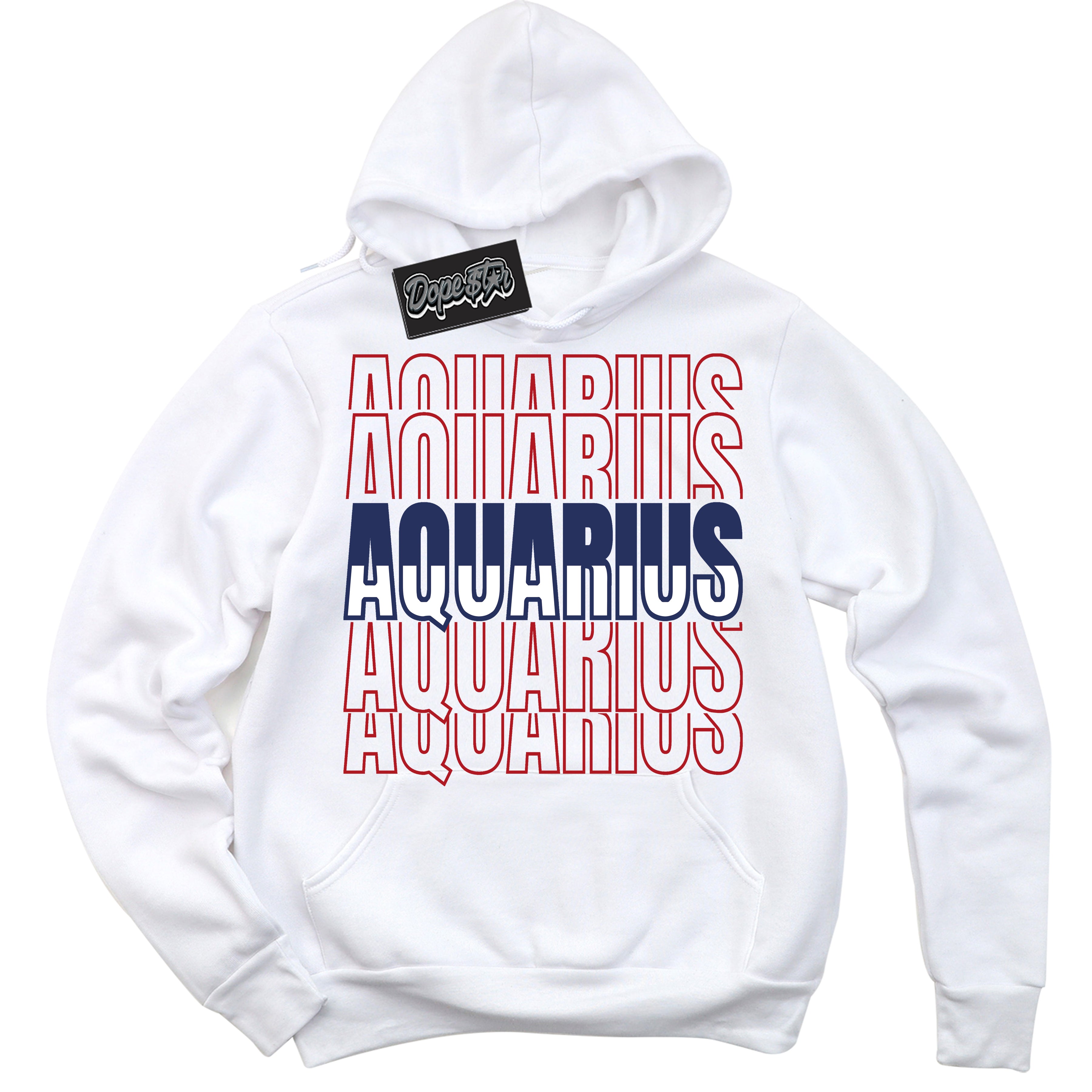 Cool White Hoodie with “Aquarius” design that Perfectly Matches Howard University 1s Jordans.