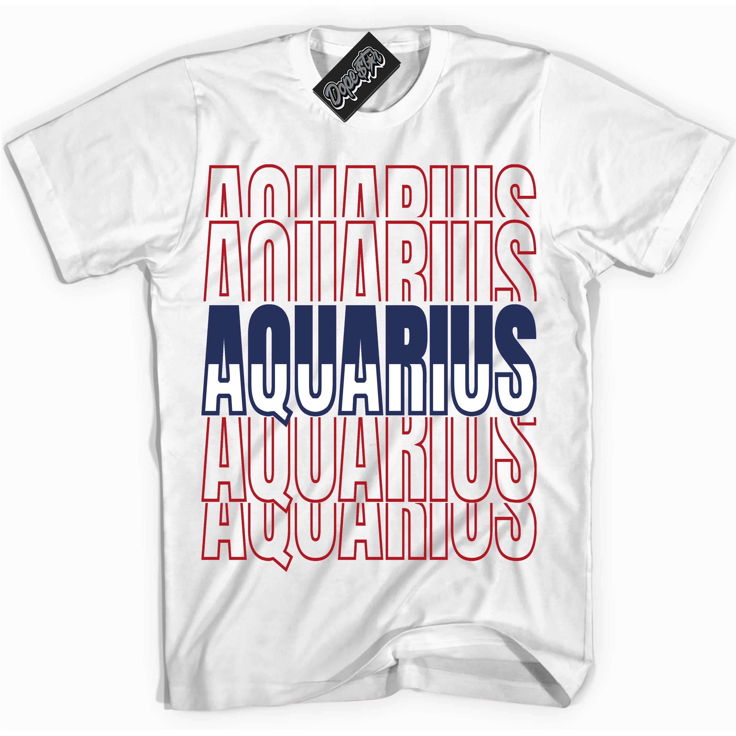 Cool White Shirt with “Aquarius” design that perfectly matches the Howard University 1s Jordans.