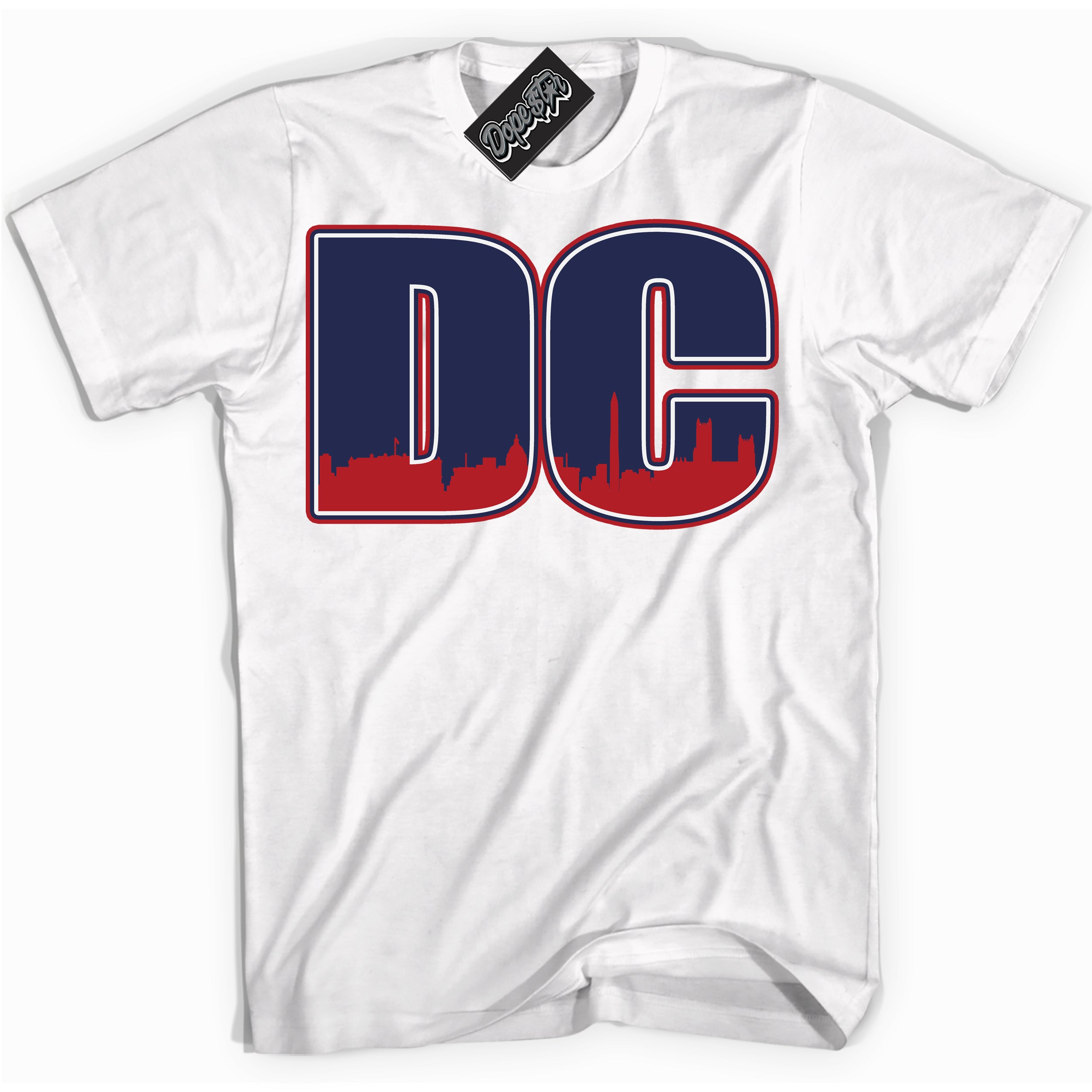 Cool White Shirt with “DC” design that perfectly matches the Howard University 1s Jordans.