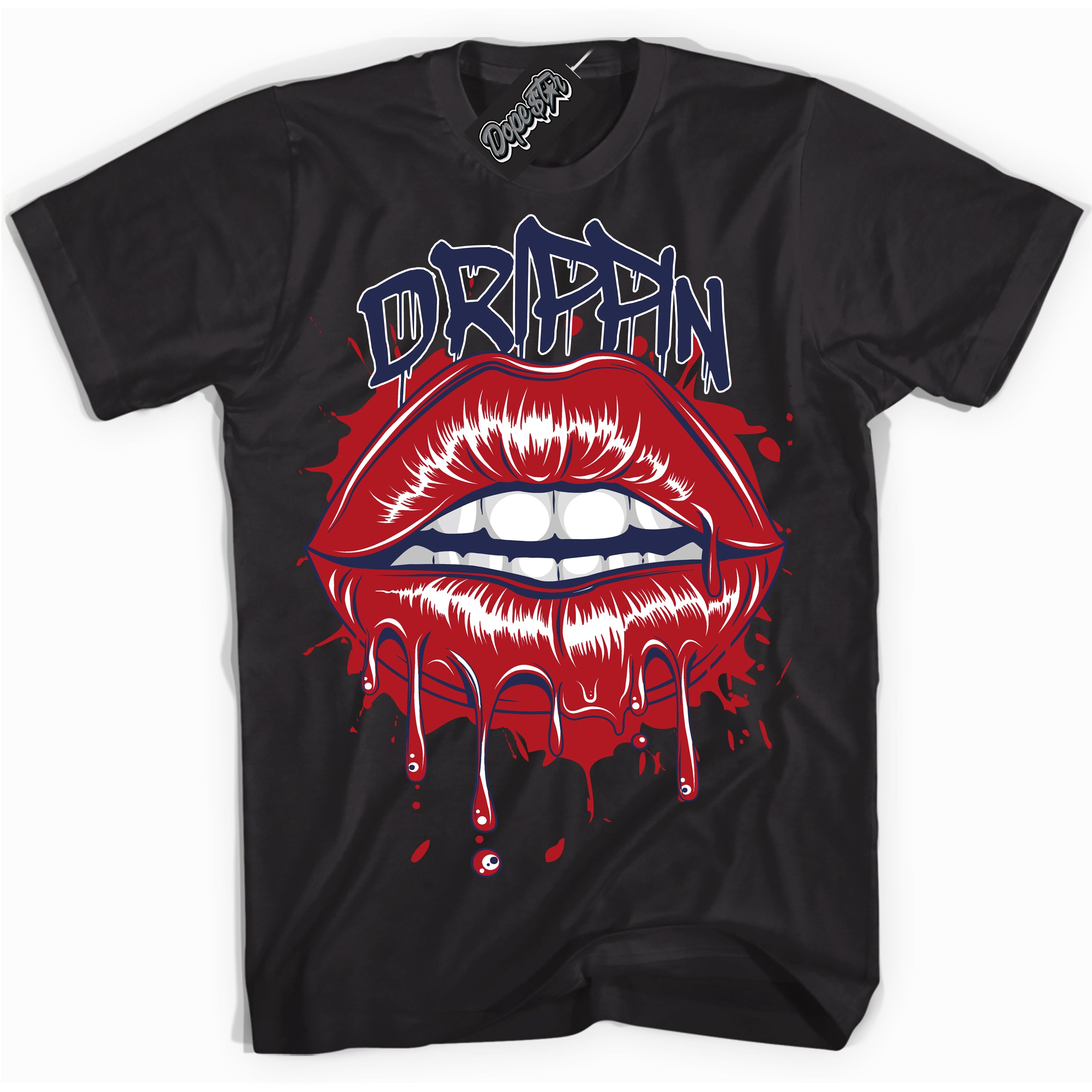 Cool Black Shirt with “Drippin” design that perfectly matches the Howard University 1s Jordans.