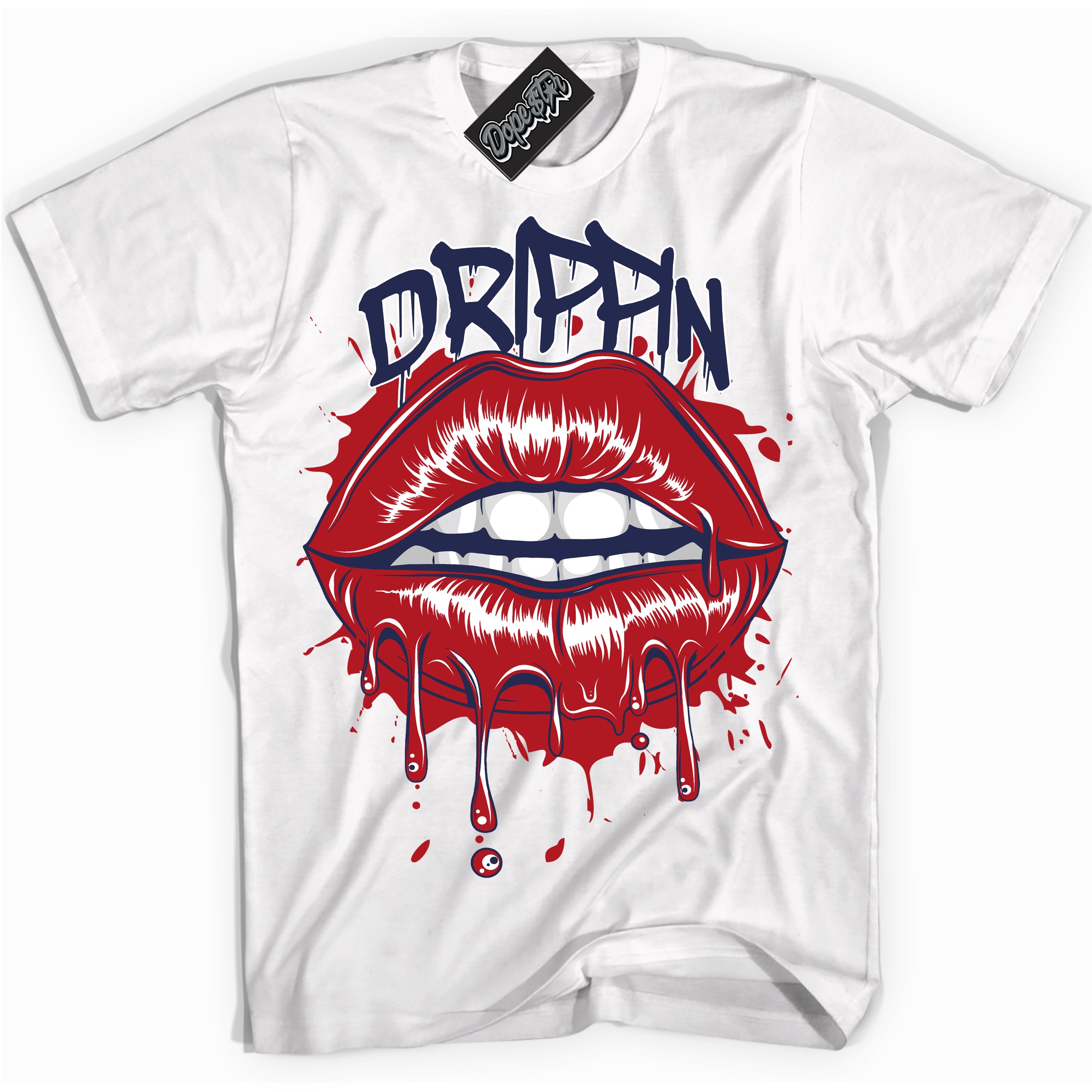 Cool White Shirt with “Drippin” design that perfectly matches the Howard University 1s Jordans.