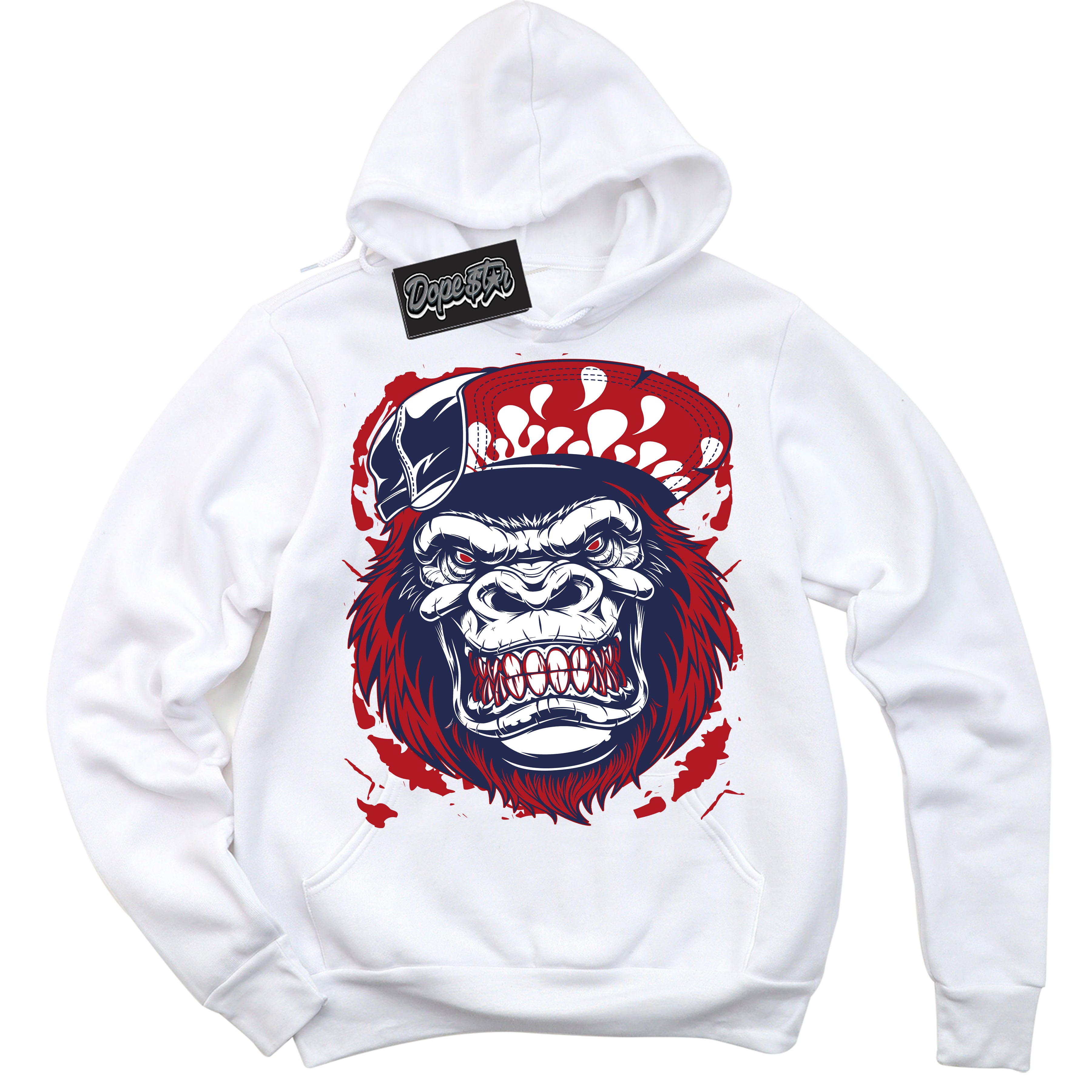 Cool White Hoodie with “Gorilla Beast” design that Perfectly Matches Howard University 1s Jordans.