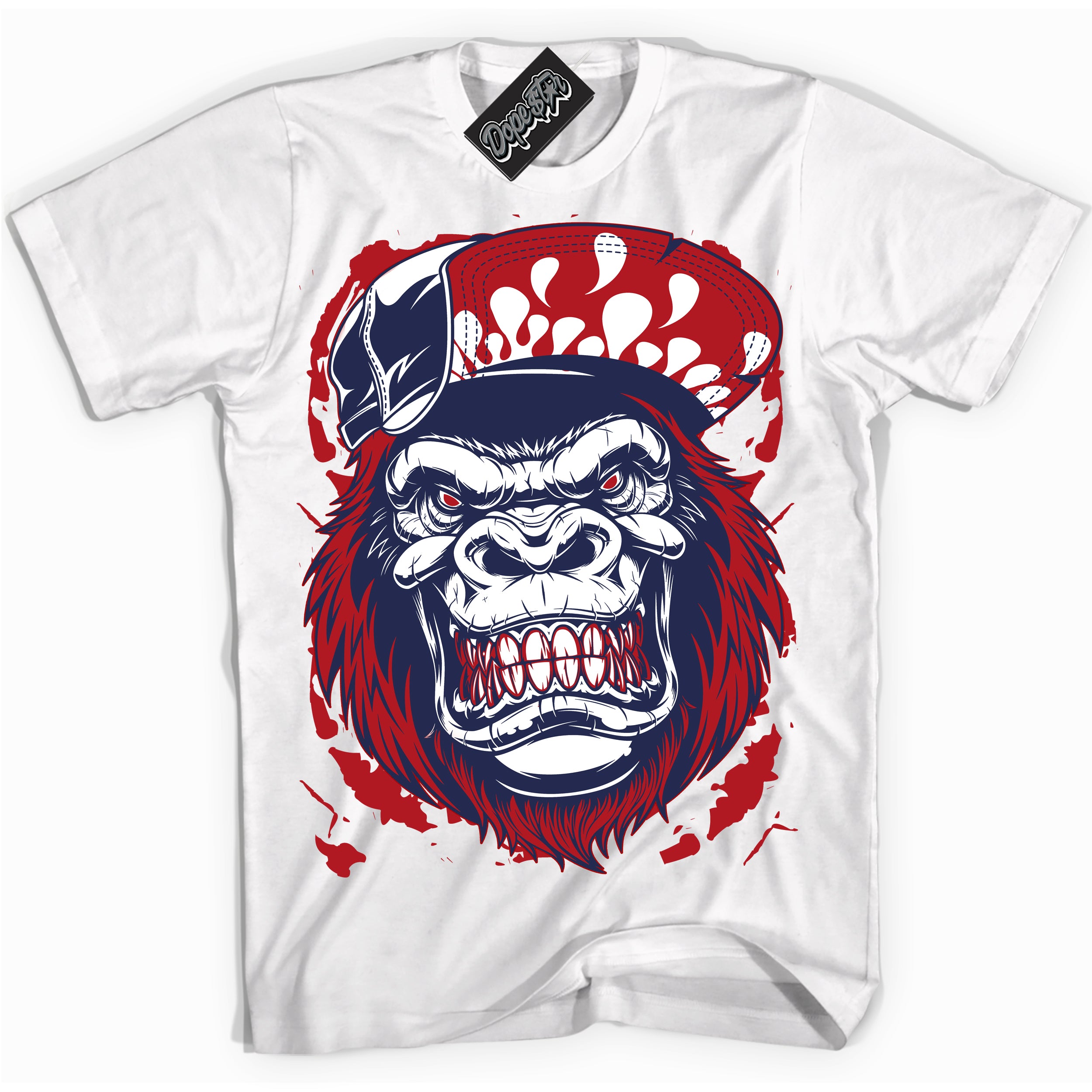 Cool White Shirt with “Gorilla Beast” design that perfectly matches the Howard University 1s Jordans.