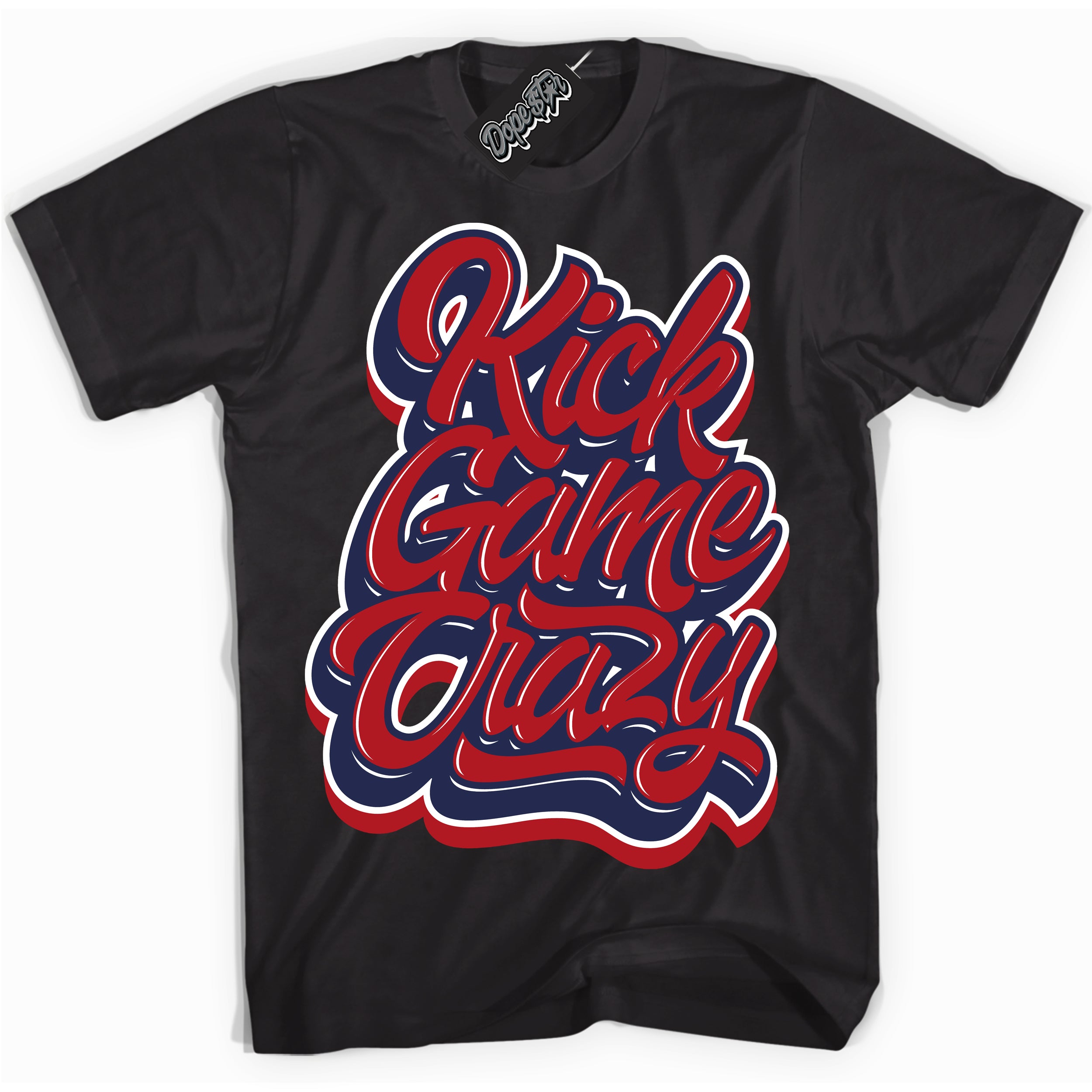 Cool Black Shirt with “Kick Game Crazy” design that perfectly matches the Howard University 1s Jordans.