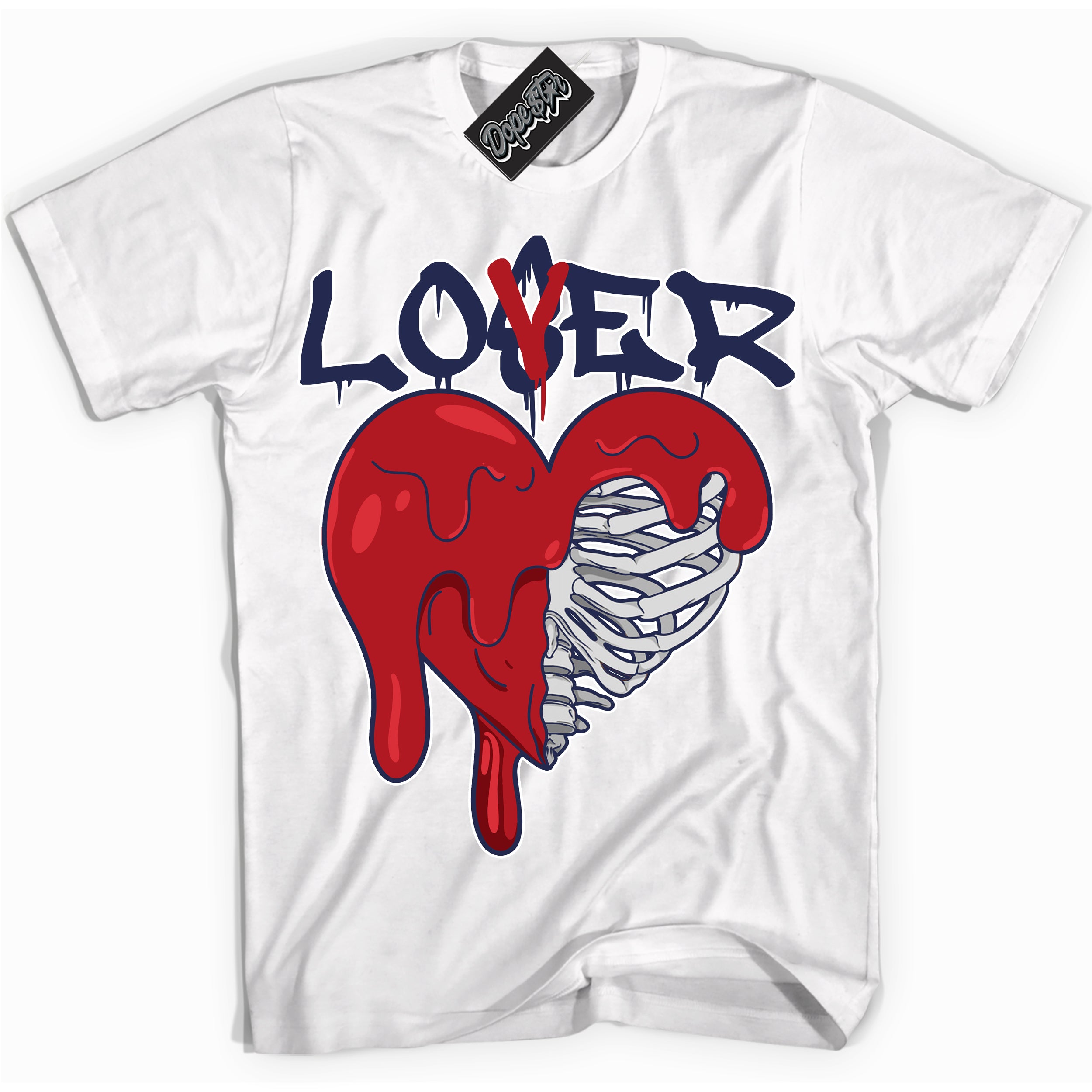 Cool White Shirt with “Lover Loser” design that perfectly matches the Howard University 1s Jordans.