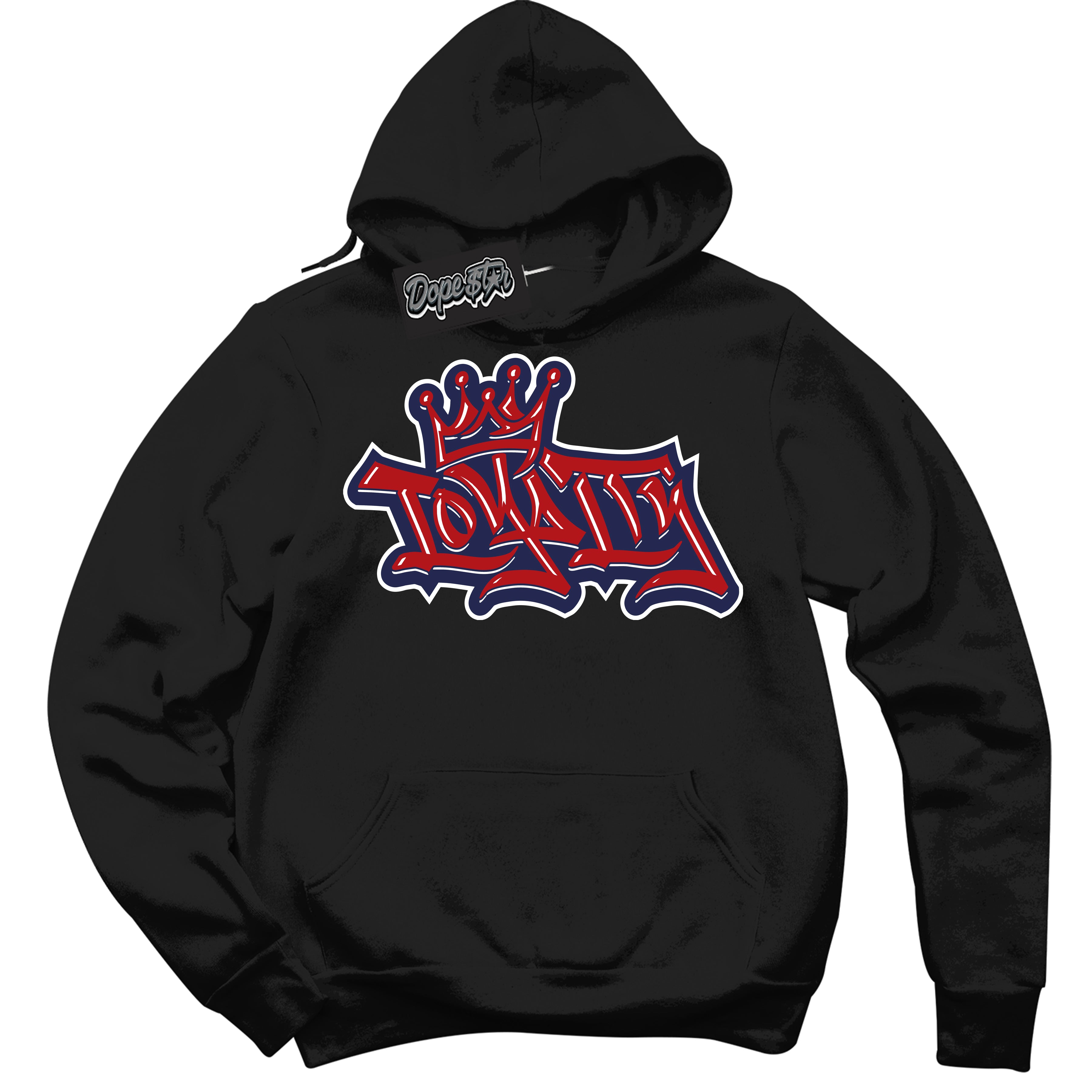 Cool Black Hoodie with “Loyalty Crown” design that Perfectly Matches Howard University 1s Jordans.