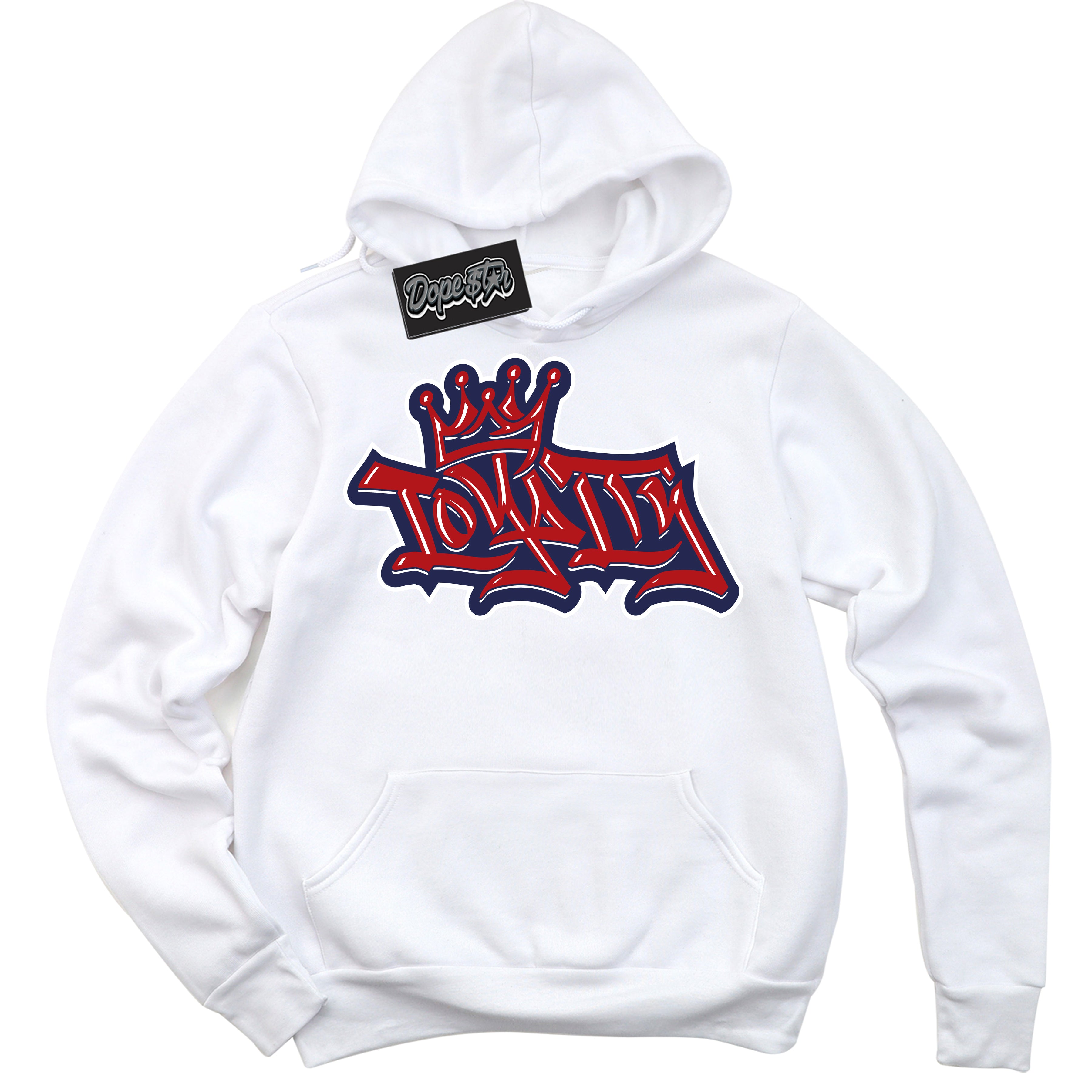 Cool White Hoodie with “Loyalty Crown” design that Perfectly Matches Howard University 1s Jordans.