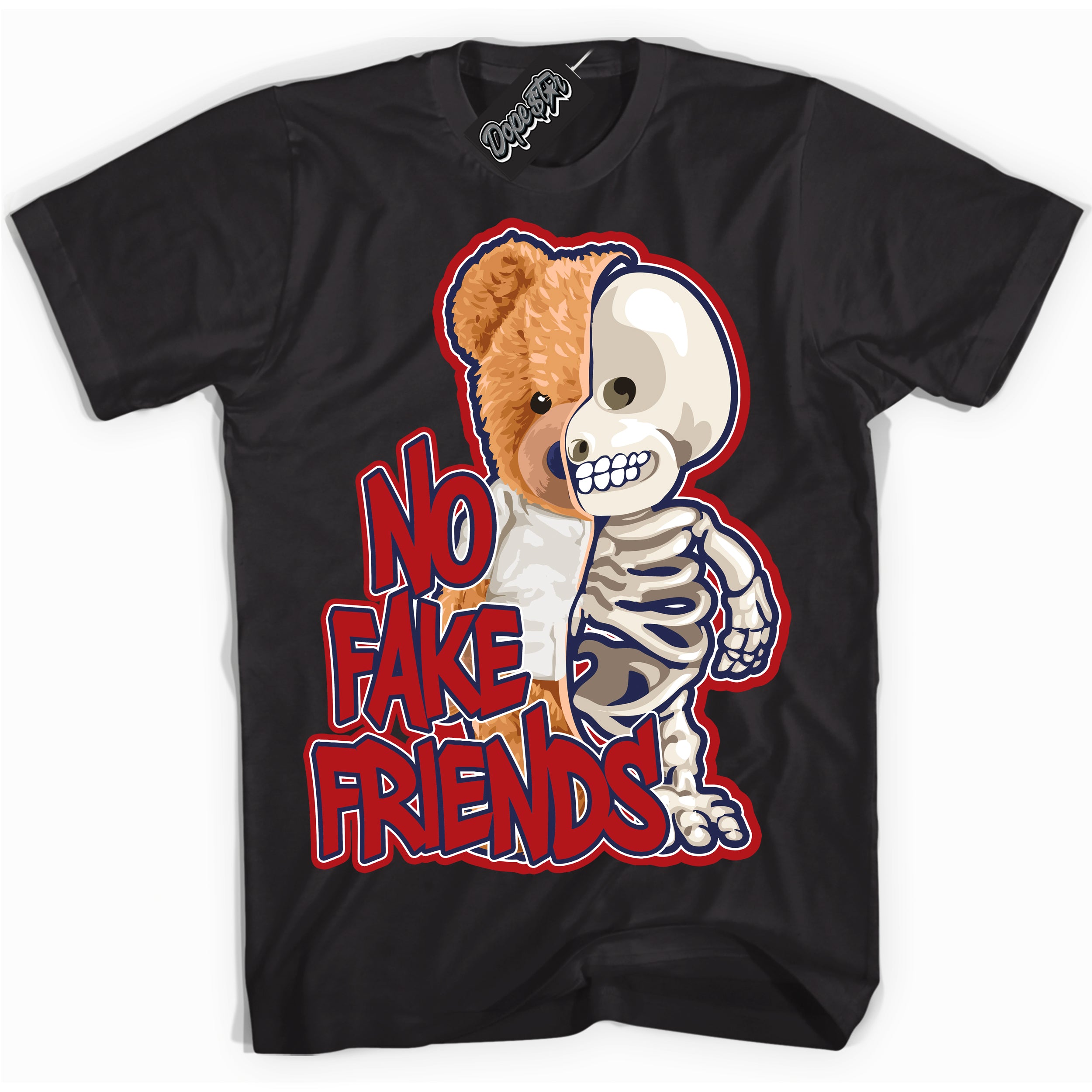 Cool Black Shirt with “No Fake Friends” design that perfectly matches the Howard University 1s Jordans.