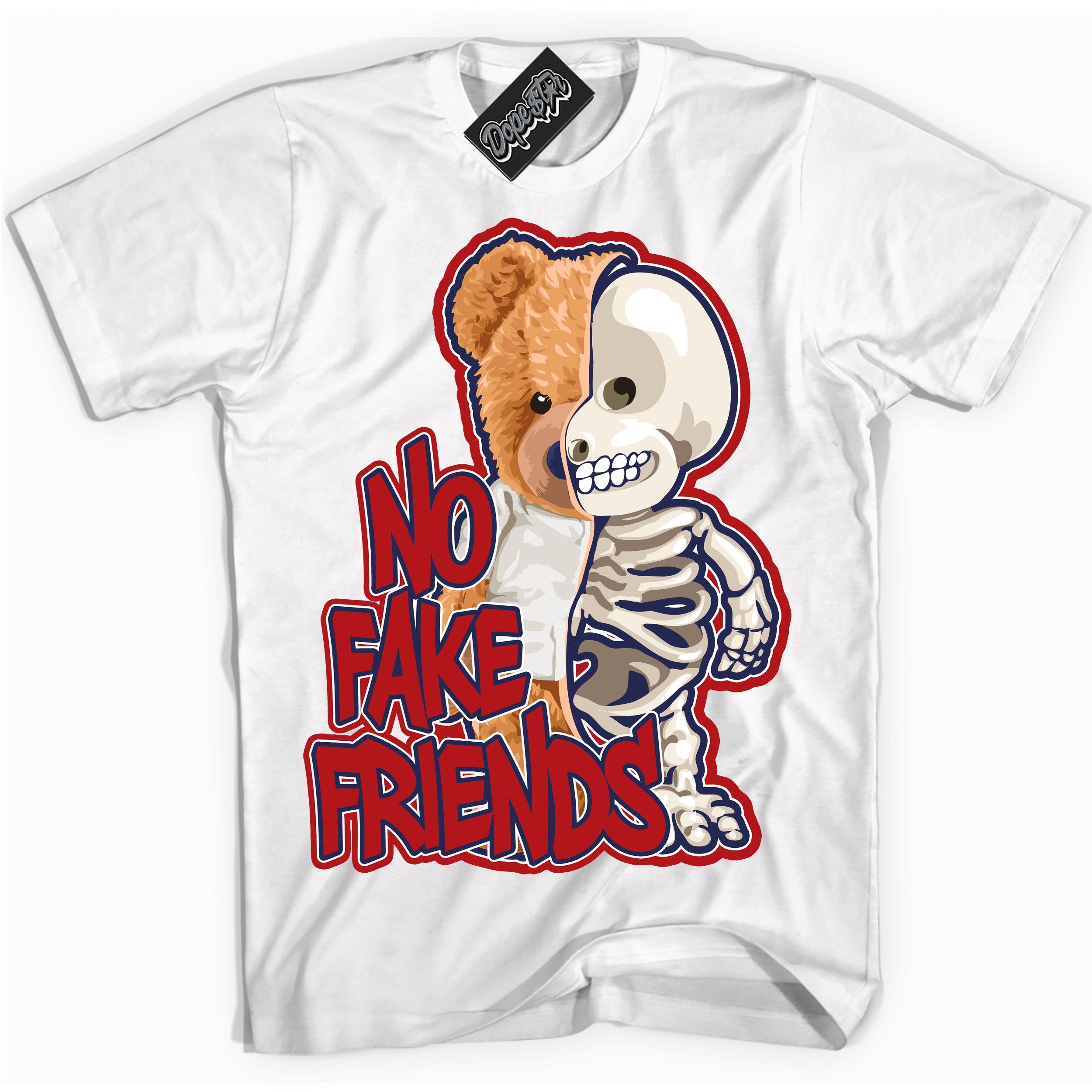 Cool White Shirt with “No Fake Friends” design that perfectly matches the Howard University 1s Jordans.