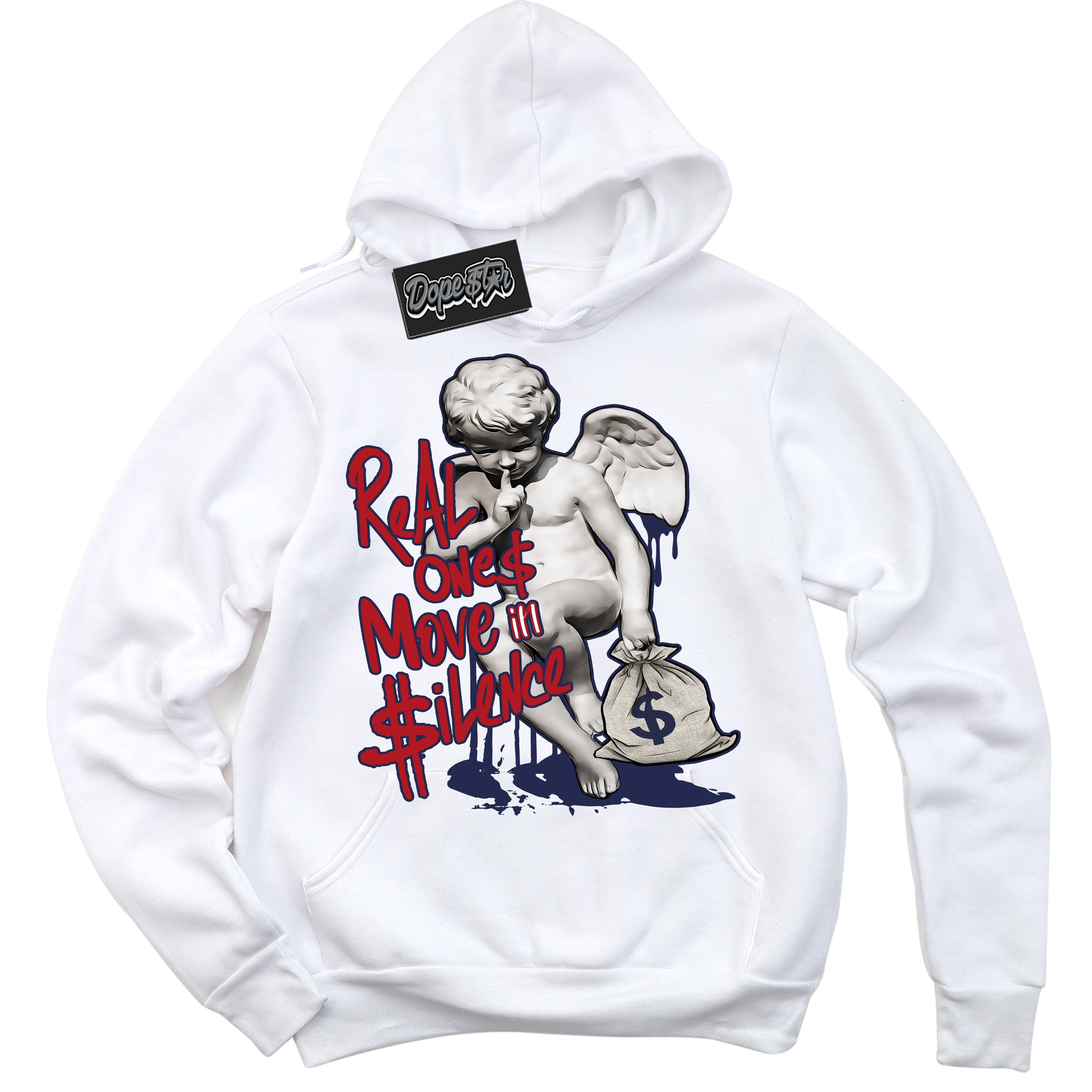 Cool White Hoodie with “Real Ones Cherub” design that Perfectly Matches Howard University 1s Jordans.