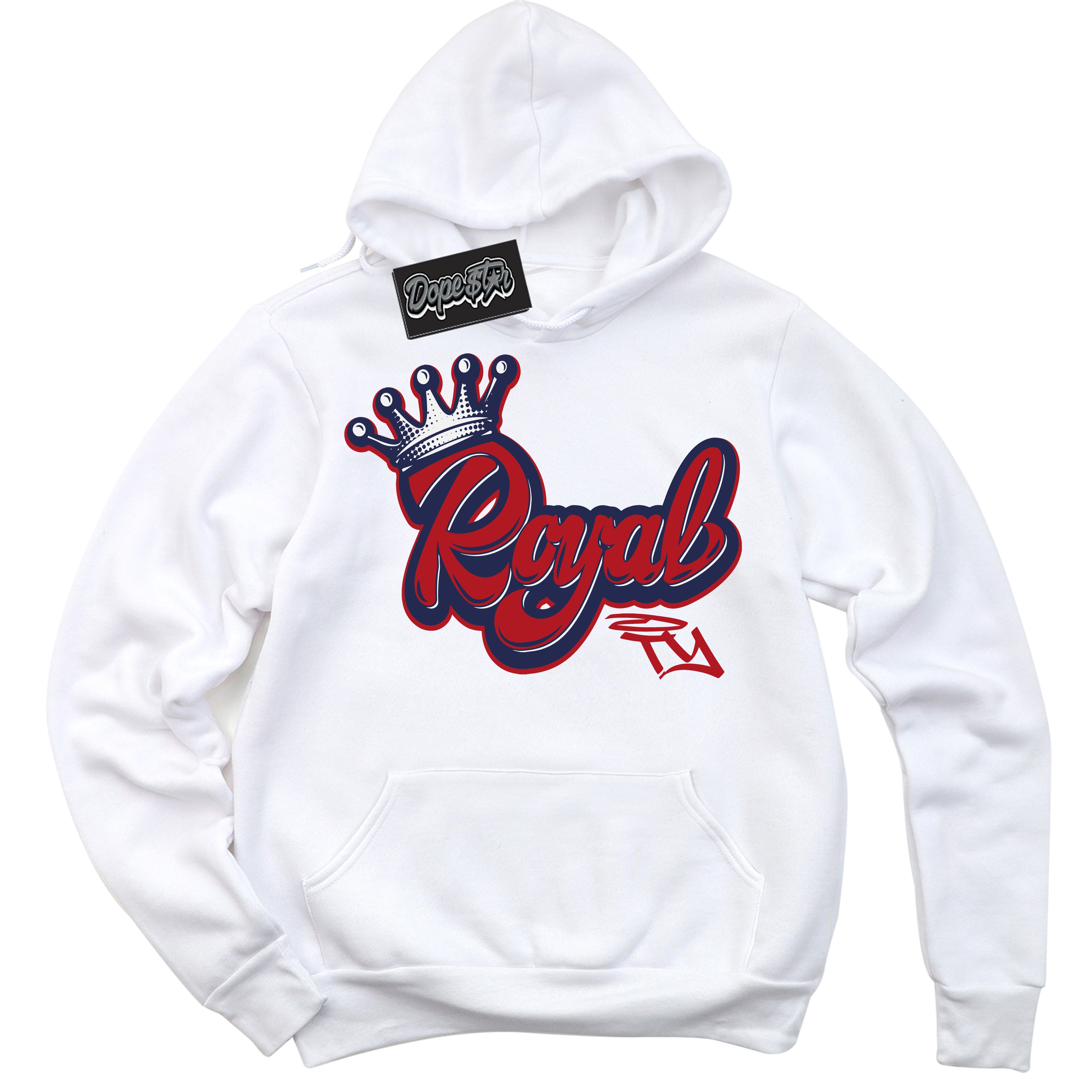 Cool White Hoodie with “Royalty” design that Perfectly Matches Howard University 1s Jordans.