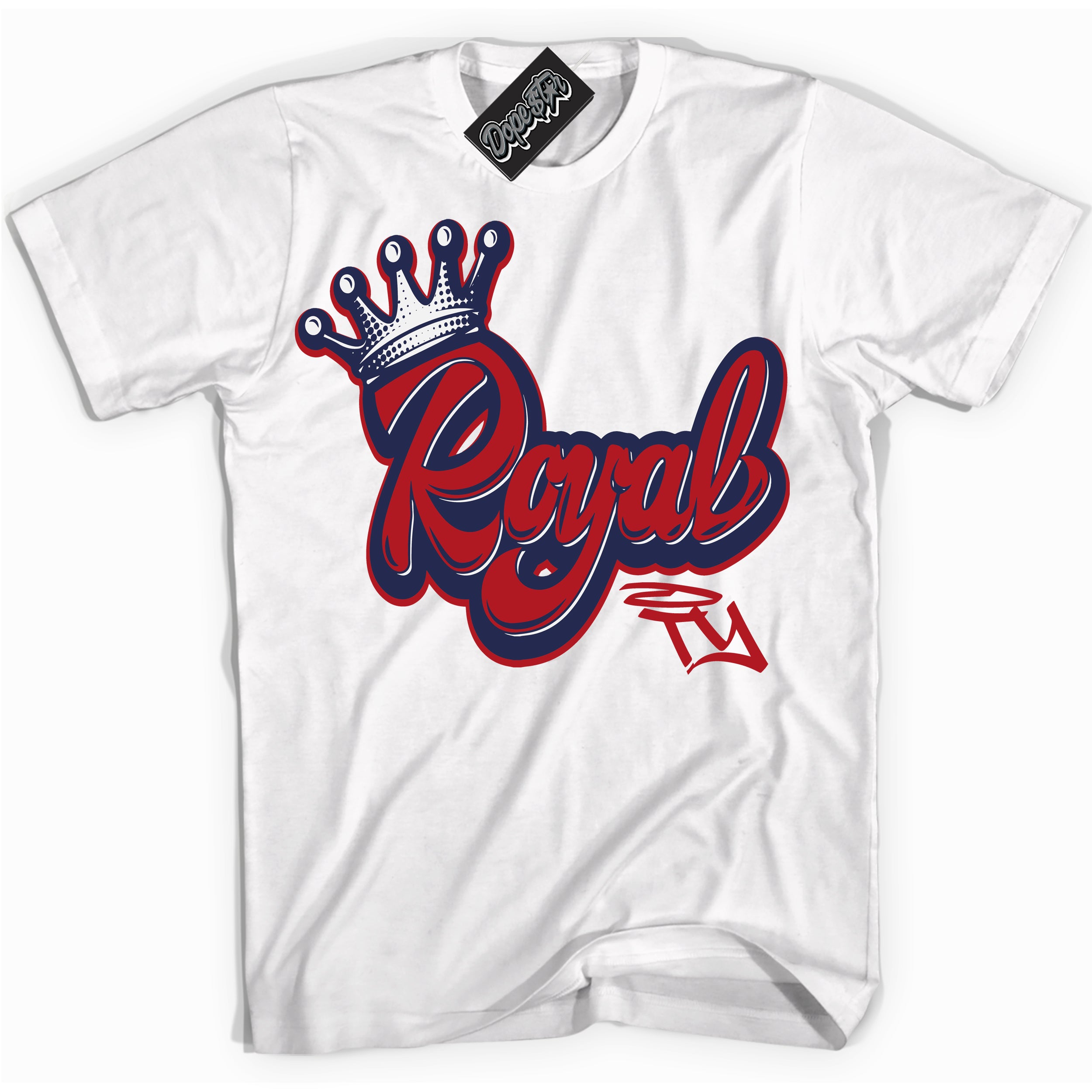 Cool White Shirt with “Royalty” design that perfectly matches the Howard University 1s Jordans.