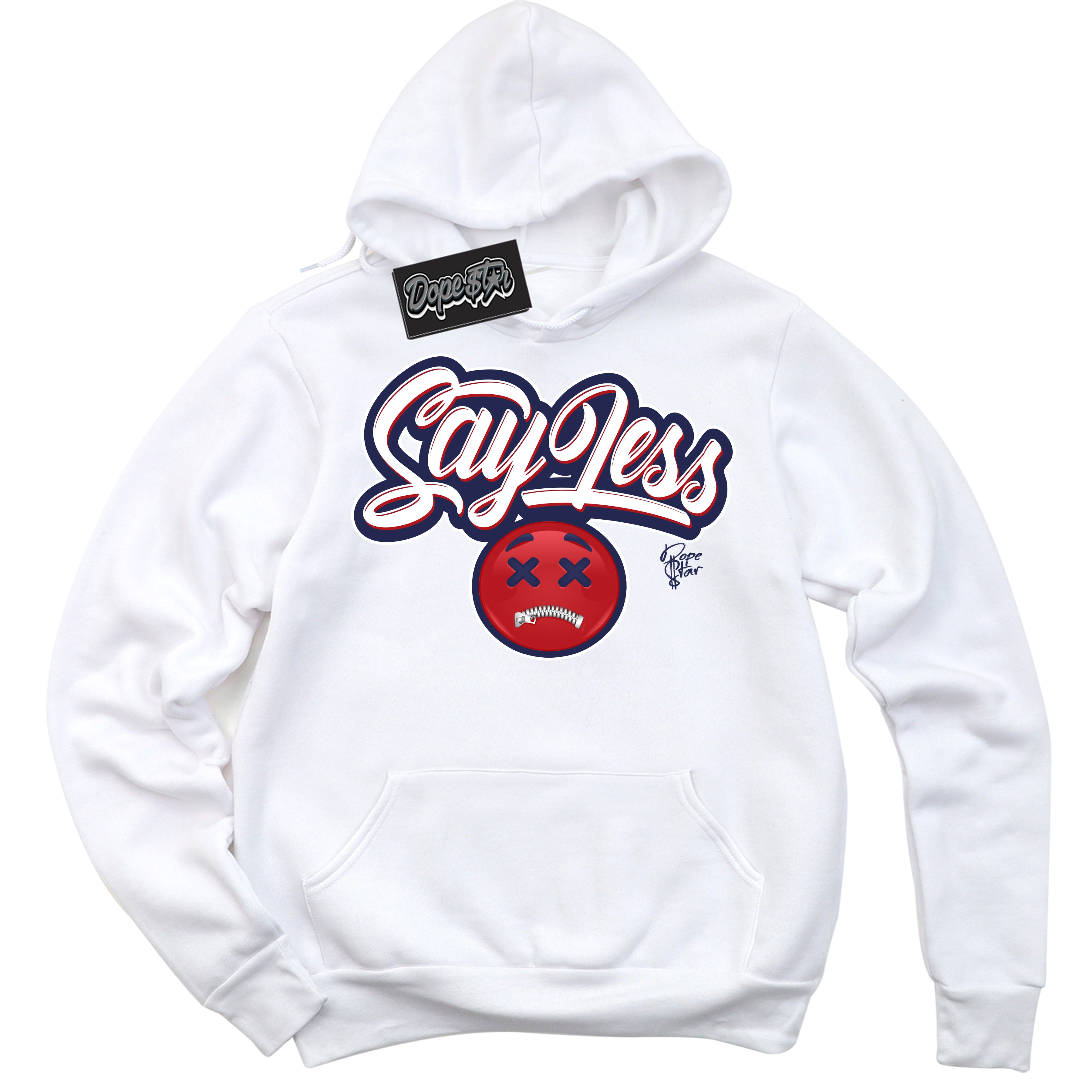 Cool White Hoodie with “Say Less” design that Perfectly Matches Howard University 1s Jordans.