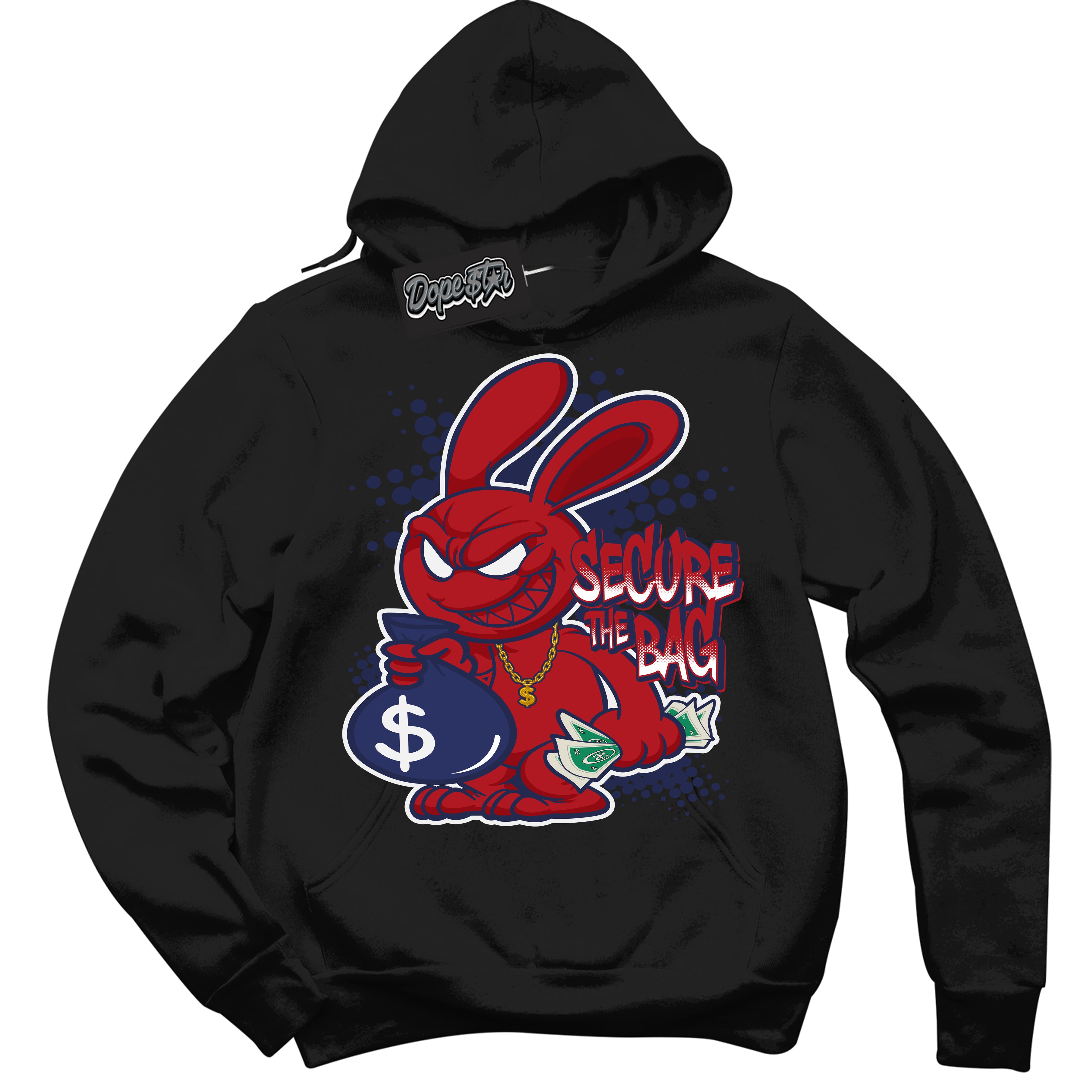 Cool Black Hoodie with “Secure The Bag” design that Perfectly Matches Howard University 1s Jordans.