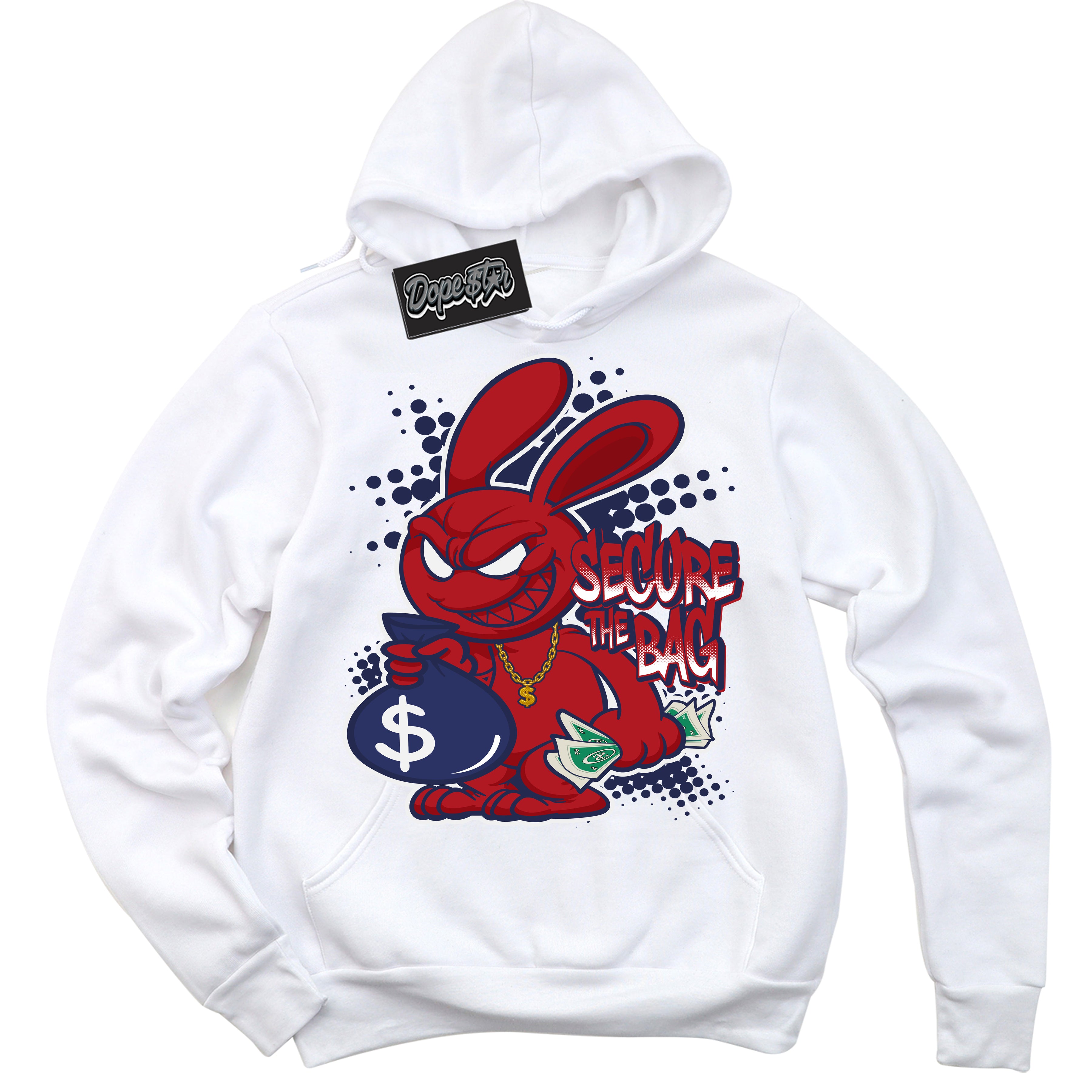 Cool White Hoodie with “Secure The Bag” design that Perfectly Matches Howard University 1s Jordans.