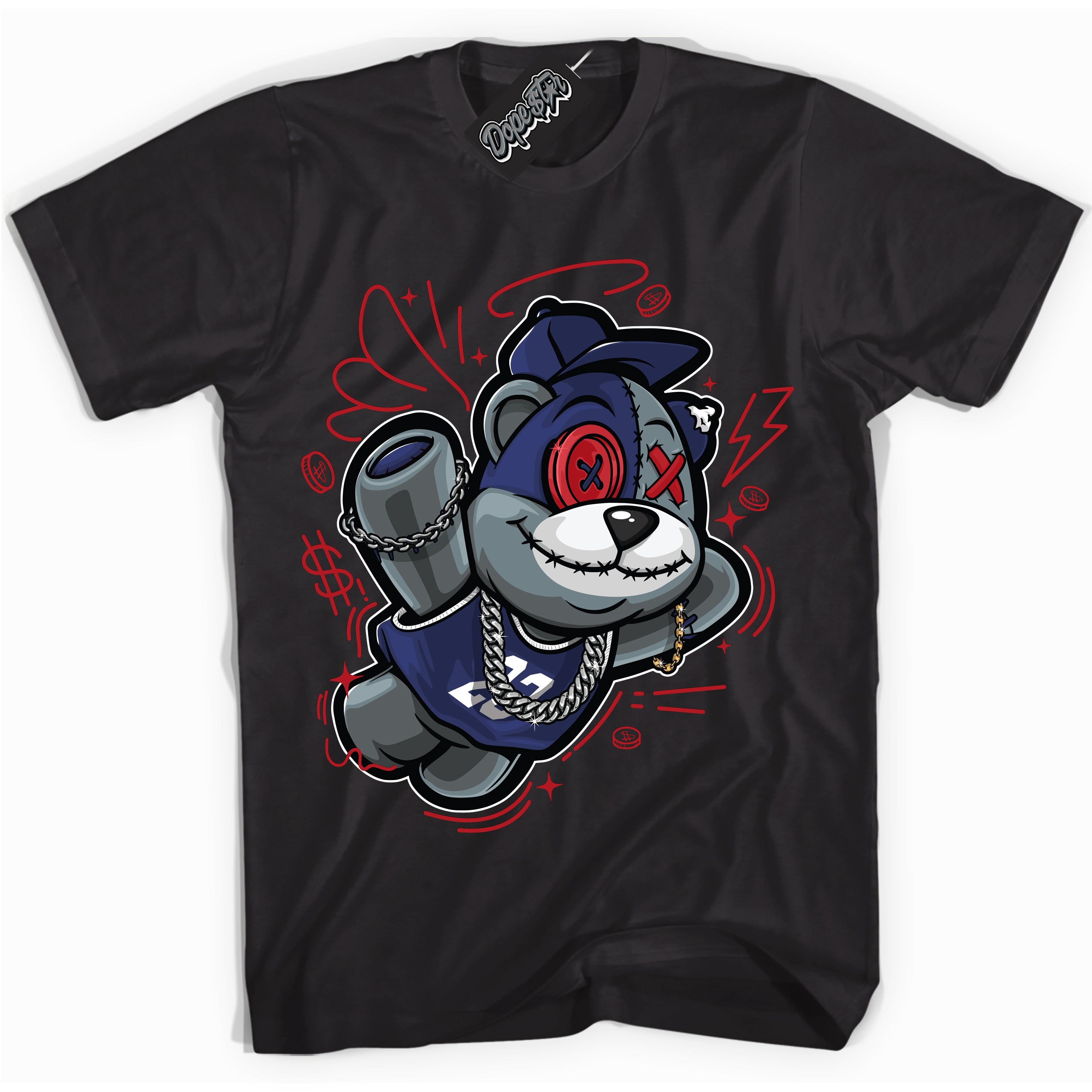 Cool Black Shirt with “Slam Dunk Bear” design that perfectly matches the Howard University 1s Jordans.