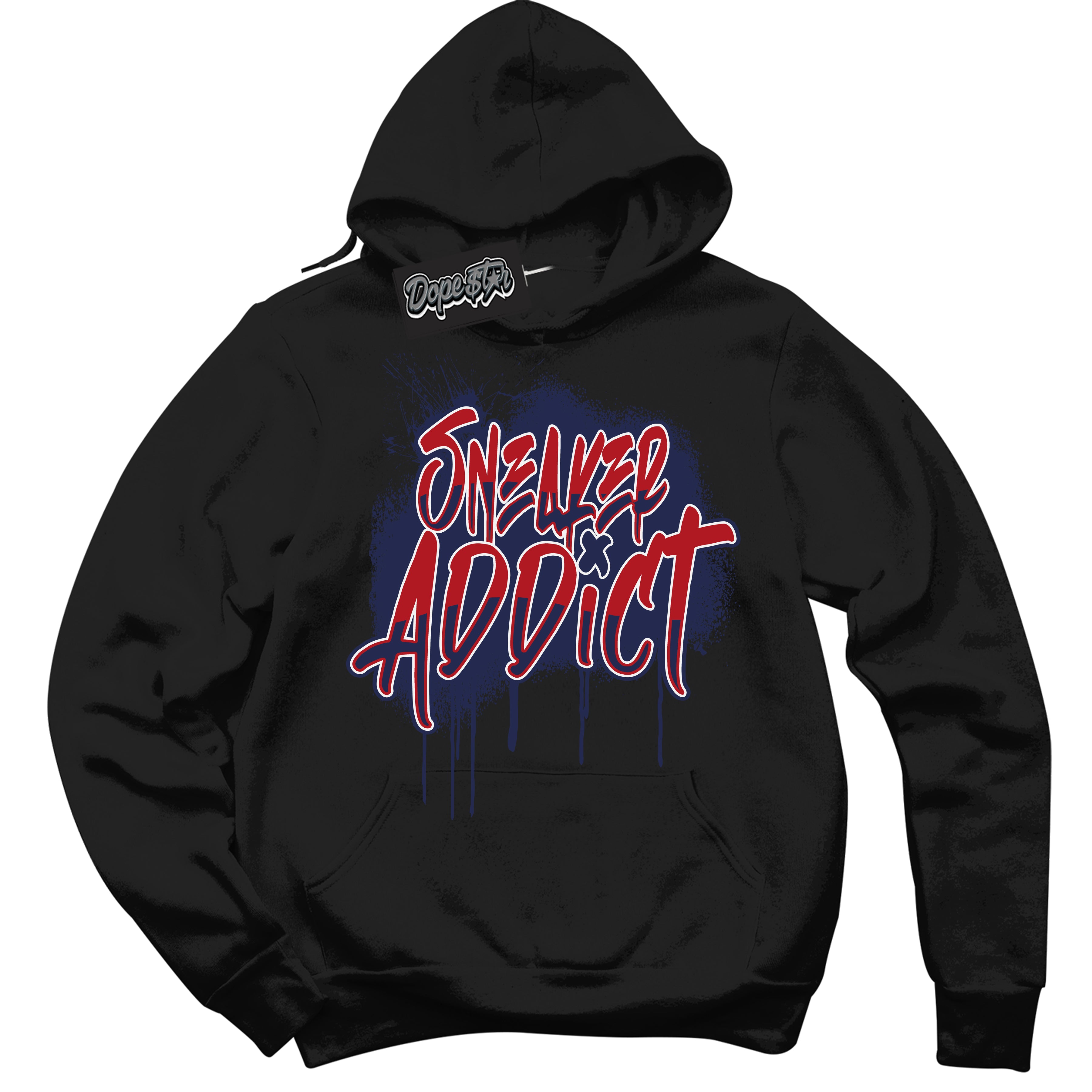 Cool Black Hoodie with “Sneaker Addict” design that Perfectly Matches Howard University 1s Jordans.